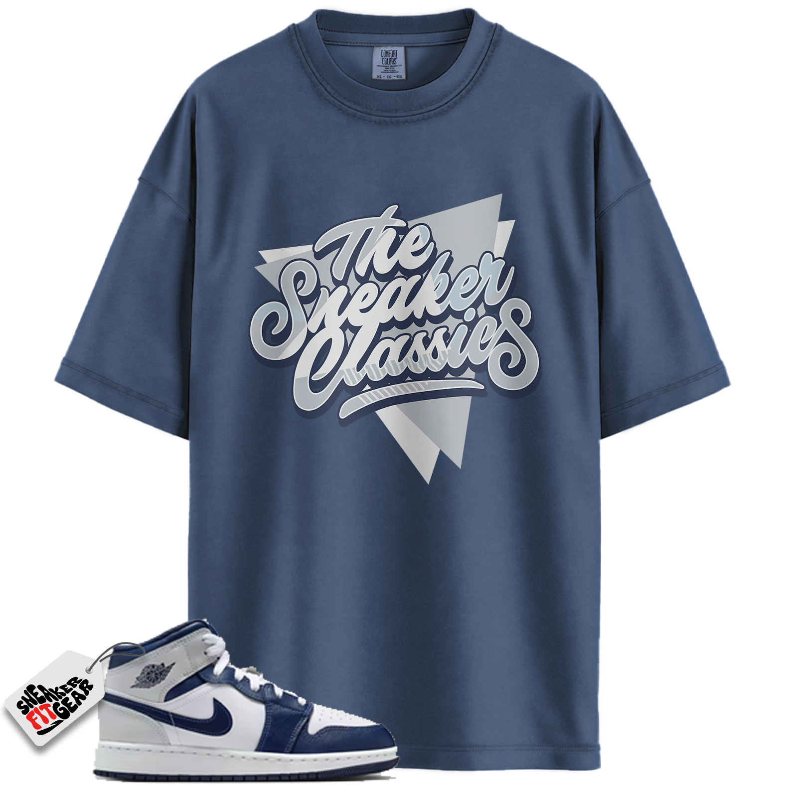 Jordan 1 Mid GS Light Smoke Grey Obsidian Match Shirts, Sneaker Classic Shirt To Match Jordan 1 Mid GS Light Smoke Grey Obsidian