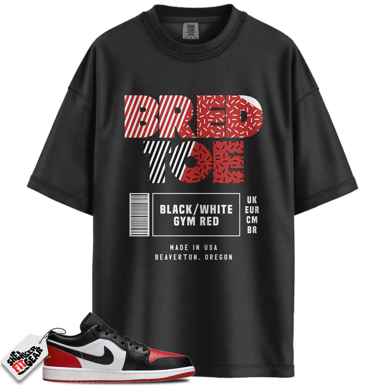 Jordan 1 Low Bred Toe Match Shirts, Bred Toe 1 Shirt To Match Jordan 1 Low Bred Toe
