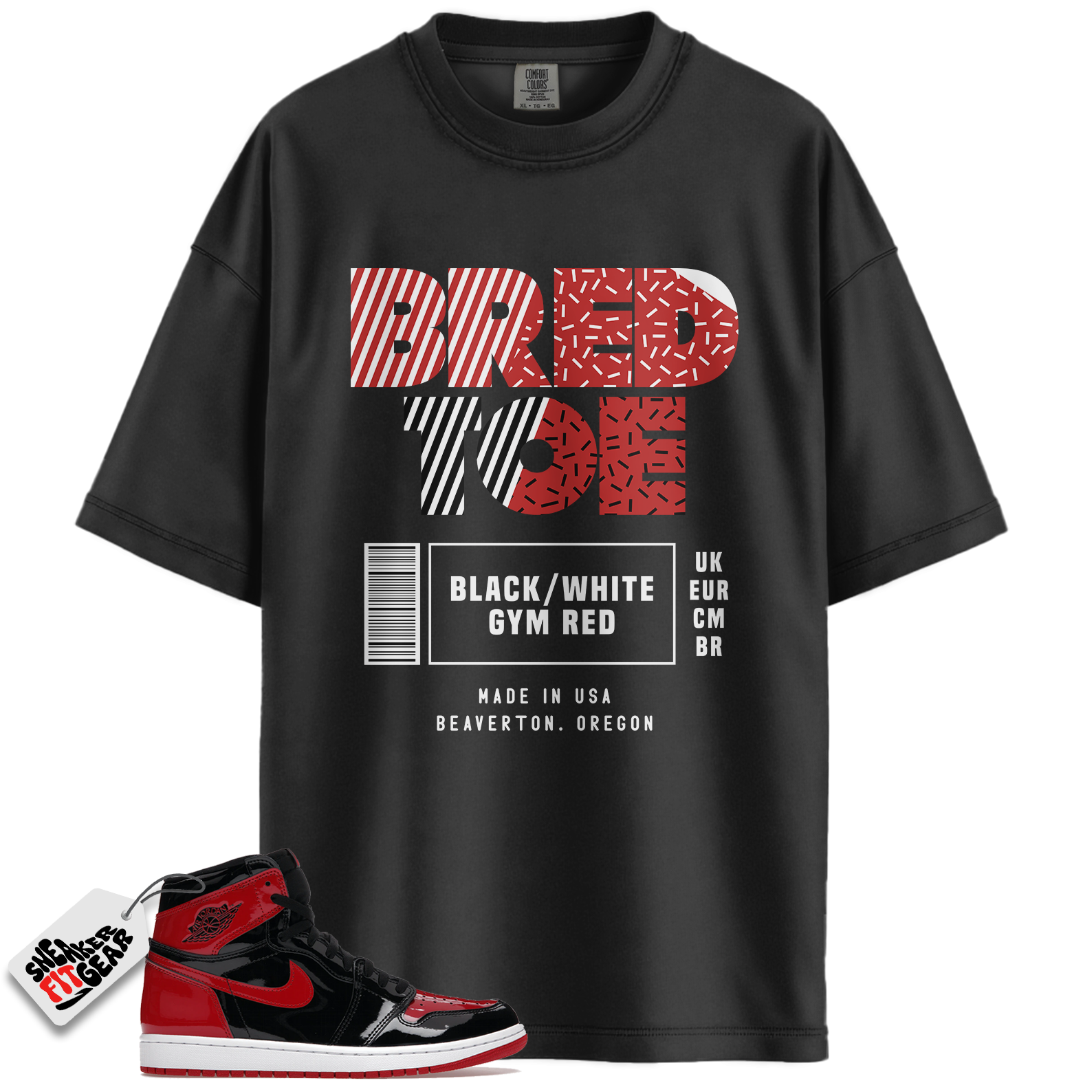 Jordan 1 Retro High OG Patent Bred Match Shirts, Bred Toe 1 Shirt To Match Jordan 1 Retro High OG Patent Bred