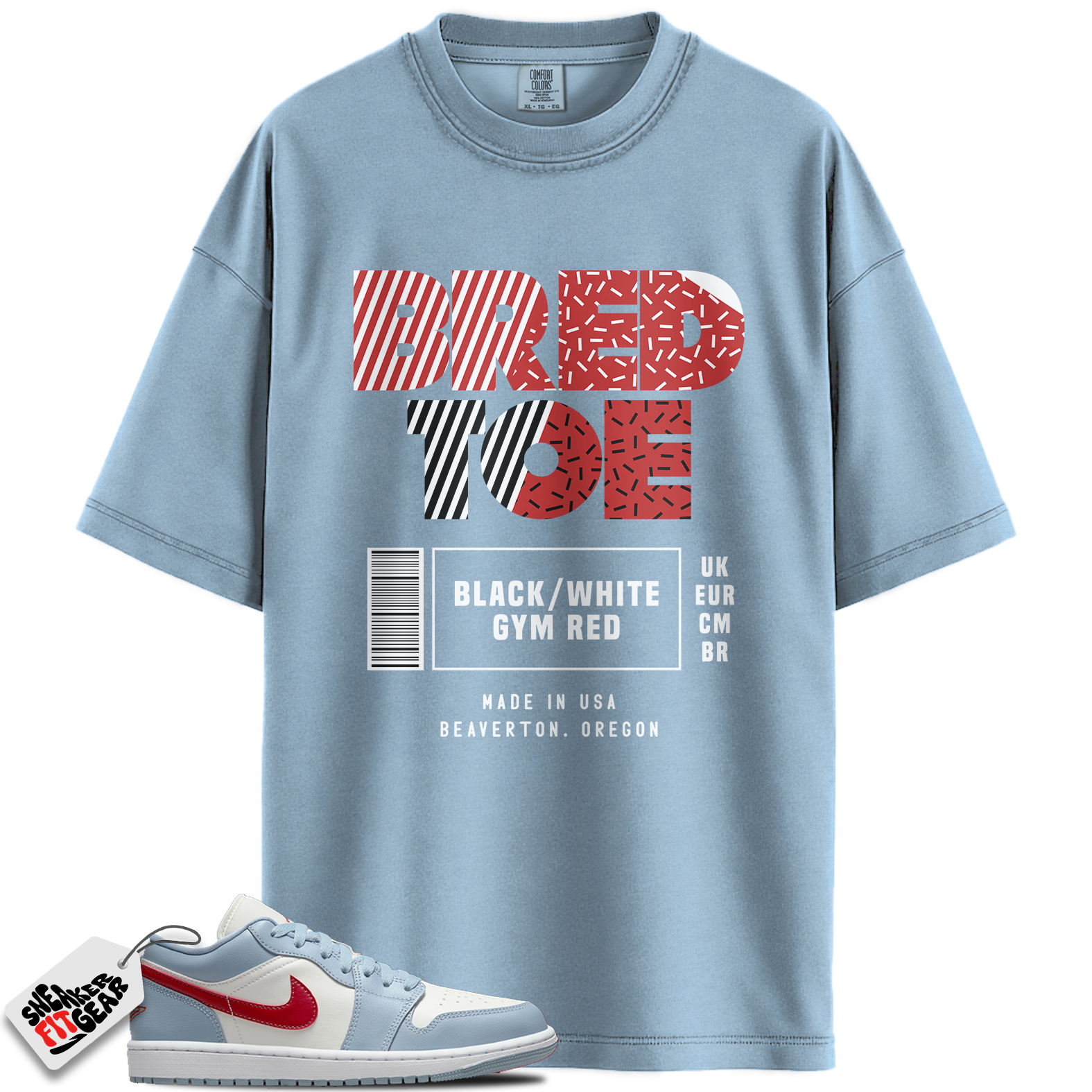 Jordan 1 Low Blue Whisper Dune Red Match Shirts, Bred Toe 1 Shirt To Match Jordan 1 Low Blue Whisper Dune Red