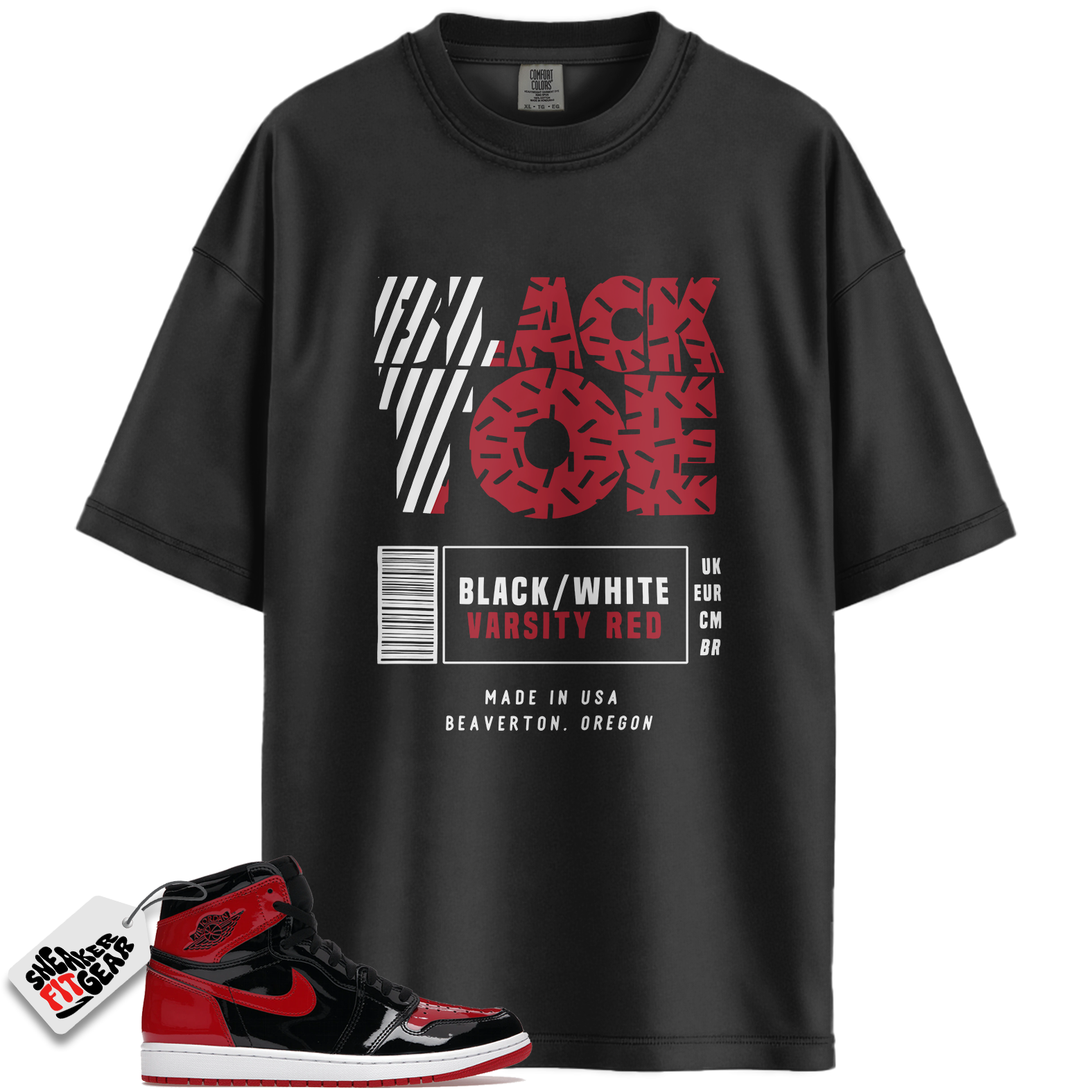 Jordan 1 Retro High OG Patent Bred Match Shirts, Bred Toe 1 Shirt To Match Jordan 1 Retro High OG Patent Bred
