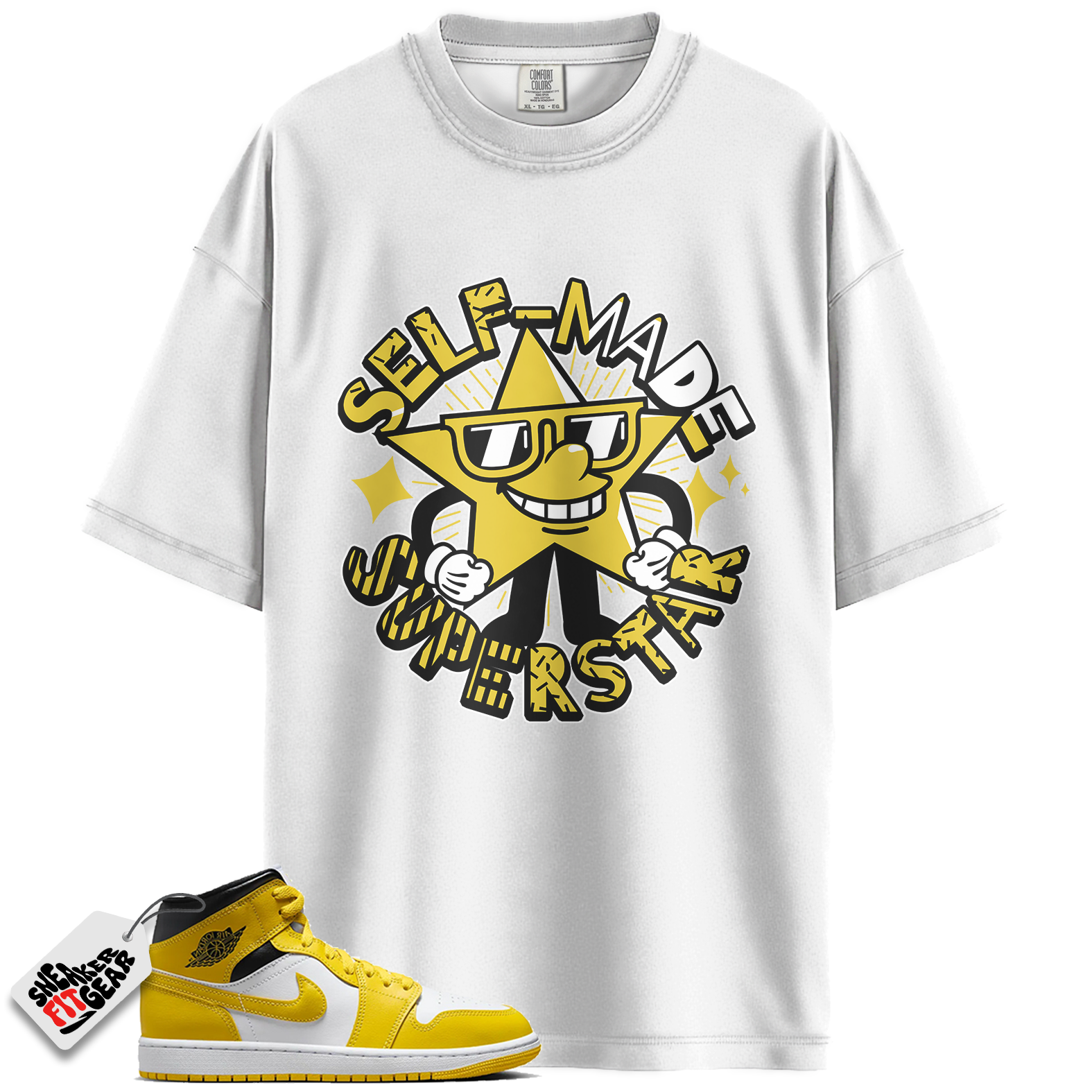 Women's Jordan 1 Mid Vivid Sulfur Match Shirts, Superstar Sneaker Shirt To Match Women's Jordan 1 Mid Vivid Sulfur