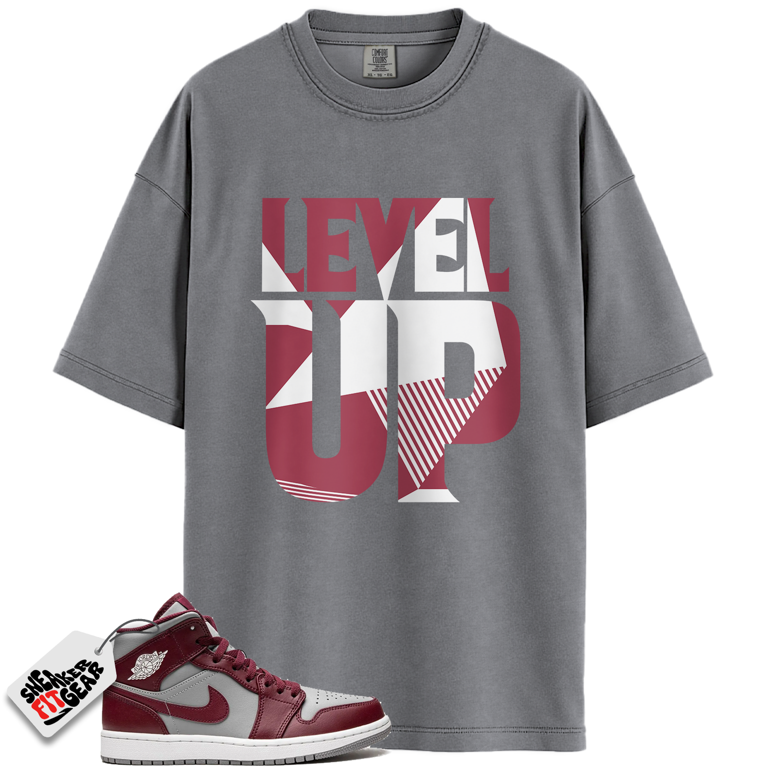 Jordan 1 Mid Cherrywood Red Match Shirts, Level Up Sneaker Shirt To Match Jordan 1 Mid Cherrywood Red Main image