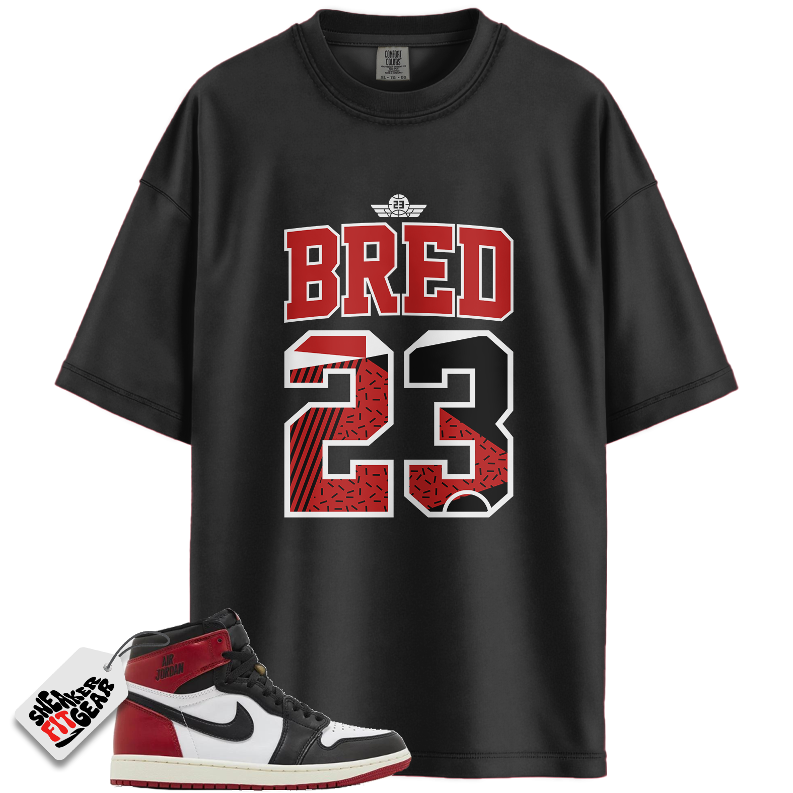 Jordan 1 Retro High OG Black Toe Reimagined Match Shirts, Retro 23 Bred Shirt To Match Jordan 1 Retro High OG Black Toe Reimagined