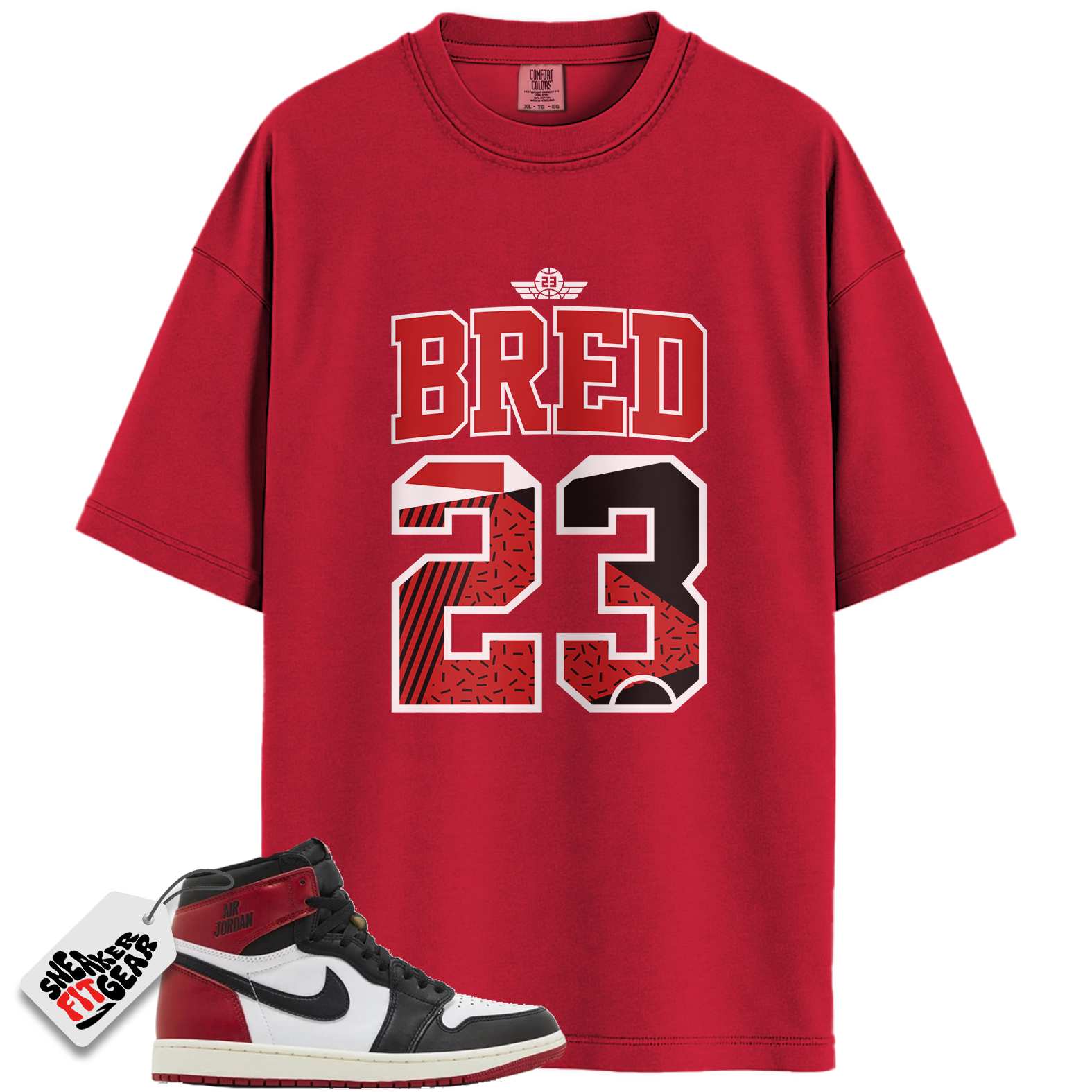 Jordan 1 Retro High OG Black Toe Reimagined Match Shirts, Retro 23 Bred Shirt To Match Jordan 1 Retro High OG Black Toe Reimagined