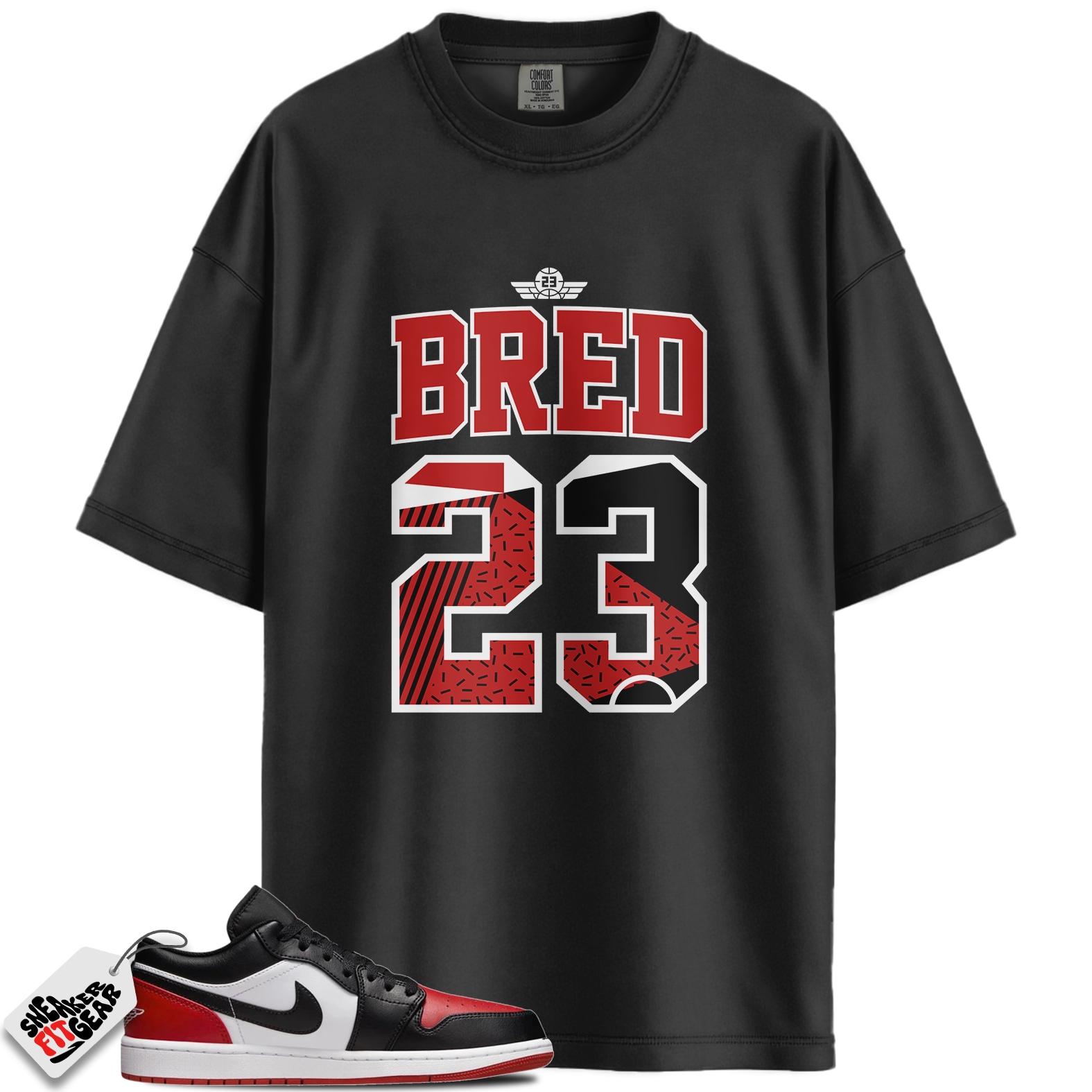 Jordan 1 Low Bred Toe Match Shirts, Retro 23 Bred Shirt To Match Jordan 1 Low Bred Toe
