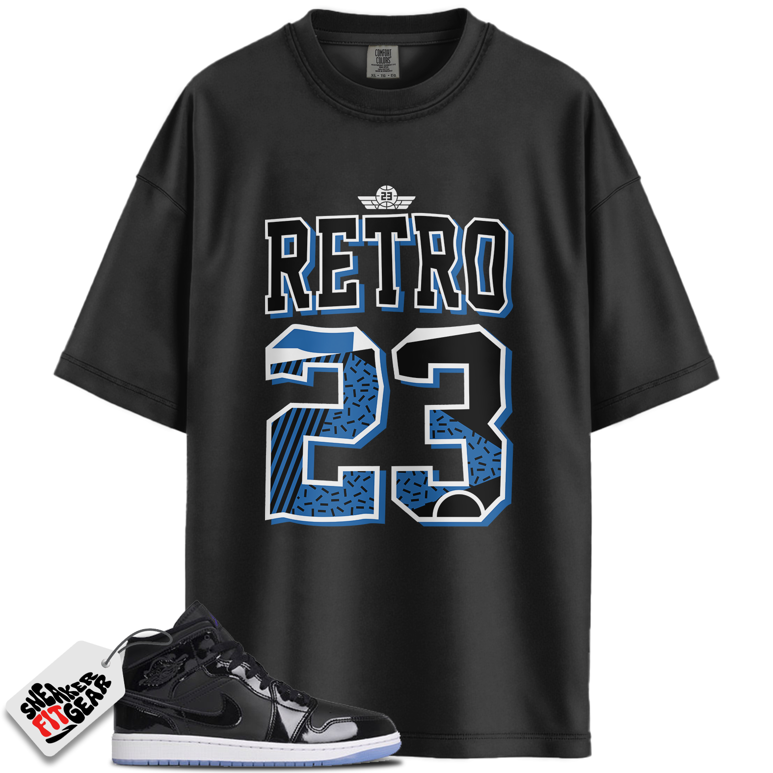 Jordan 1 Mid SE Space Jam Match Shirts, Retro 23 Royal Toe Shirt To Match Jordan 1 Mid SE Space Jam Main image