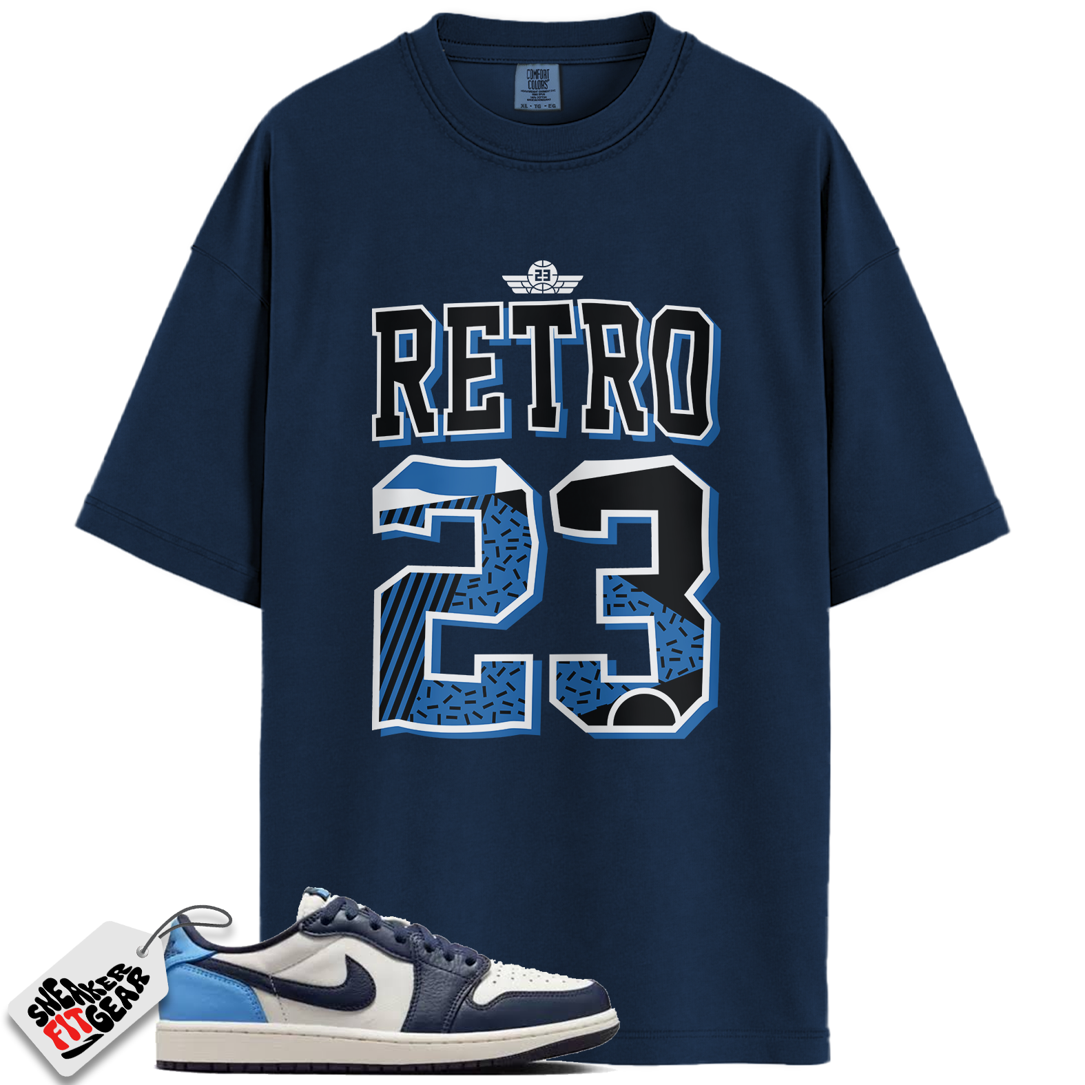 Jordan 1 Low OG Obsidian Match Shirts, Retro 23 Royal Toe Shirt To Match Jordan 1 Low OG Obsidian Main image