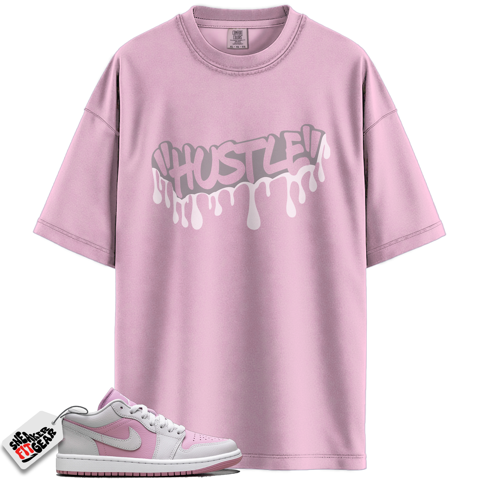 Women's Jordan 1 Low Orchid Neutral Grey Match Shirts, HUSTLE To Match Women's Jordan 1 Low Orchid Neutral Grey