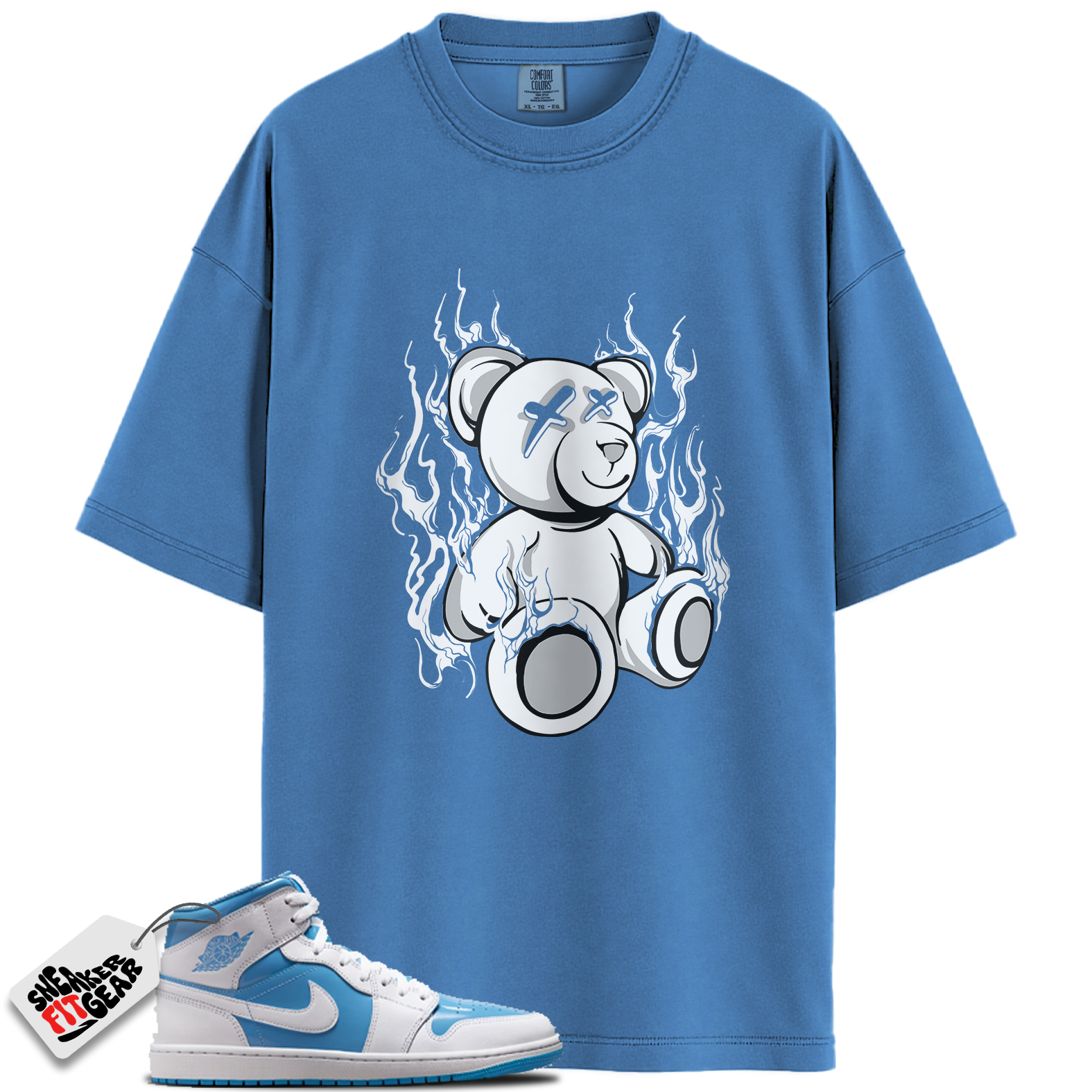 Jordan 1 Mid Legend Blue Match Shirts, LIT To Match Jordan 1 Mid Legend Blue