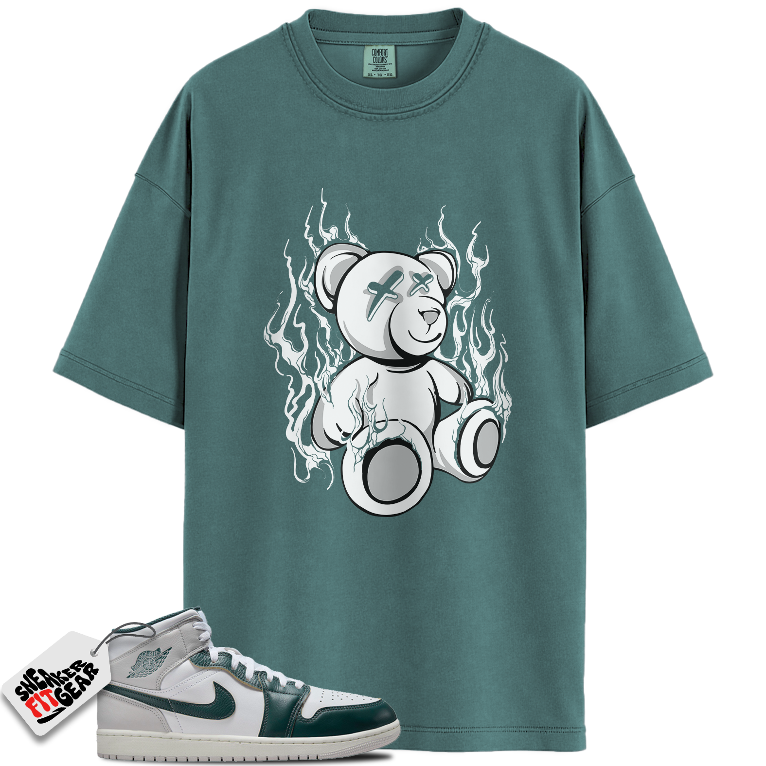 Jordan 1 Mid SE Oxidized Green Match Shirts, LIT To Match Jordan 1 Mid SE Oxidized Green