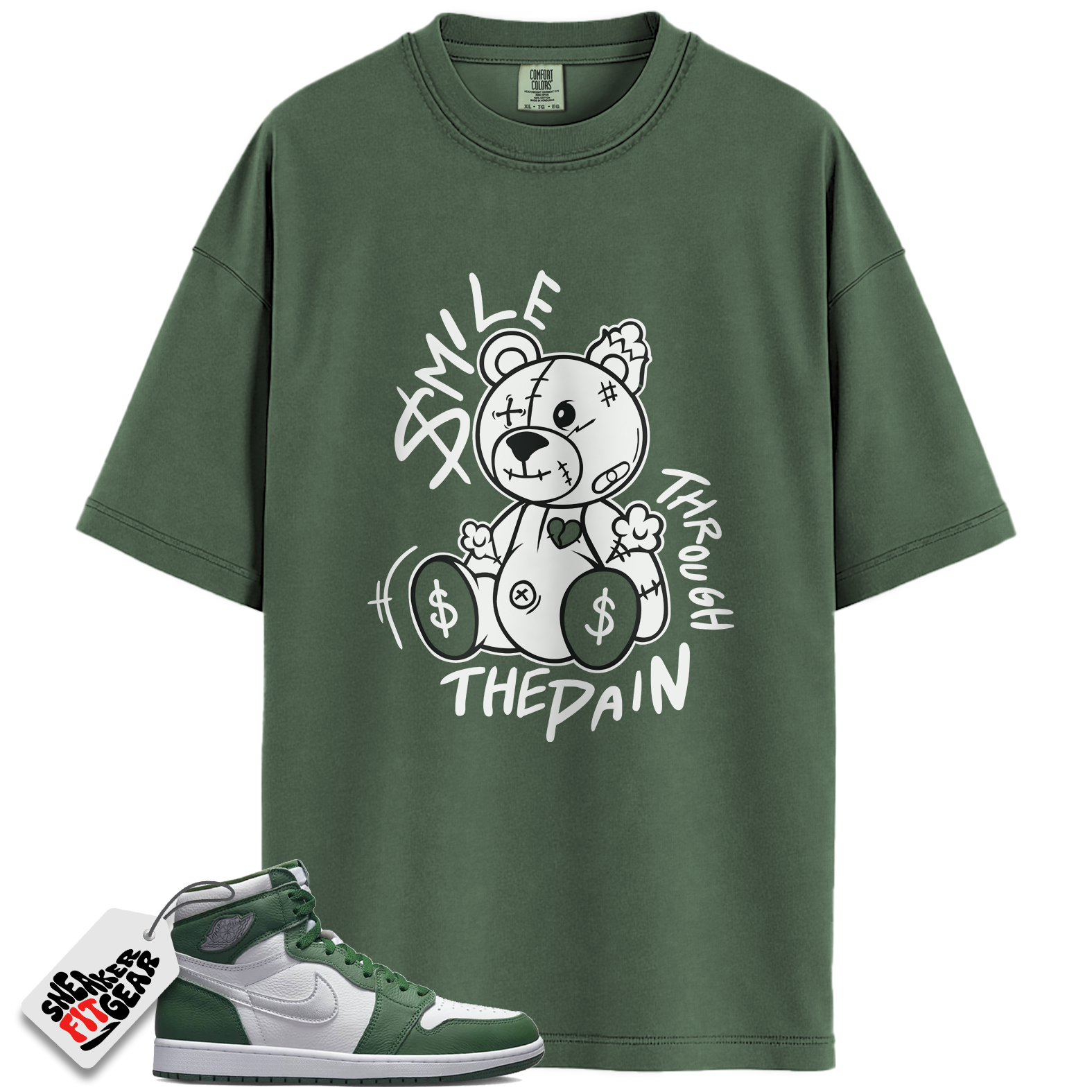 Jordan 1 Retro High OG Gorge Green Match Shirts, Smile Through The Pain To Match Jordan 1 Retro High OG Gorge Green