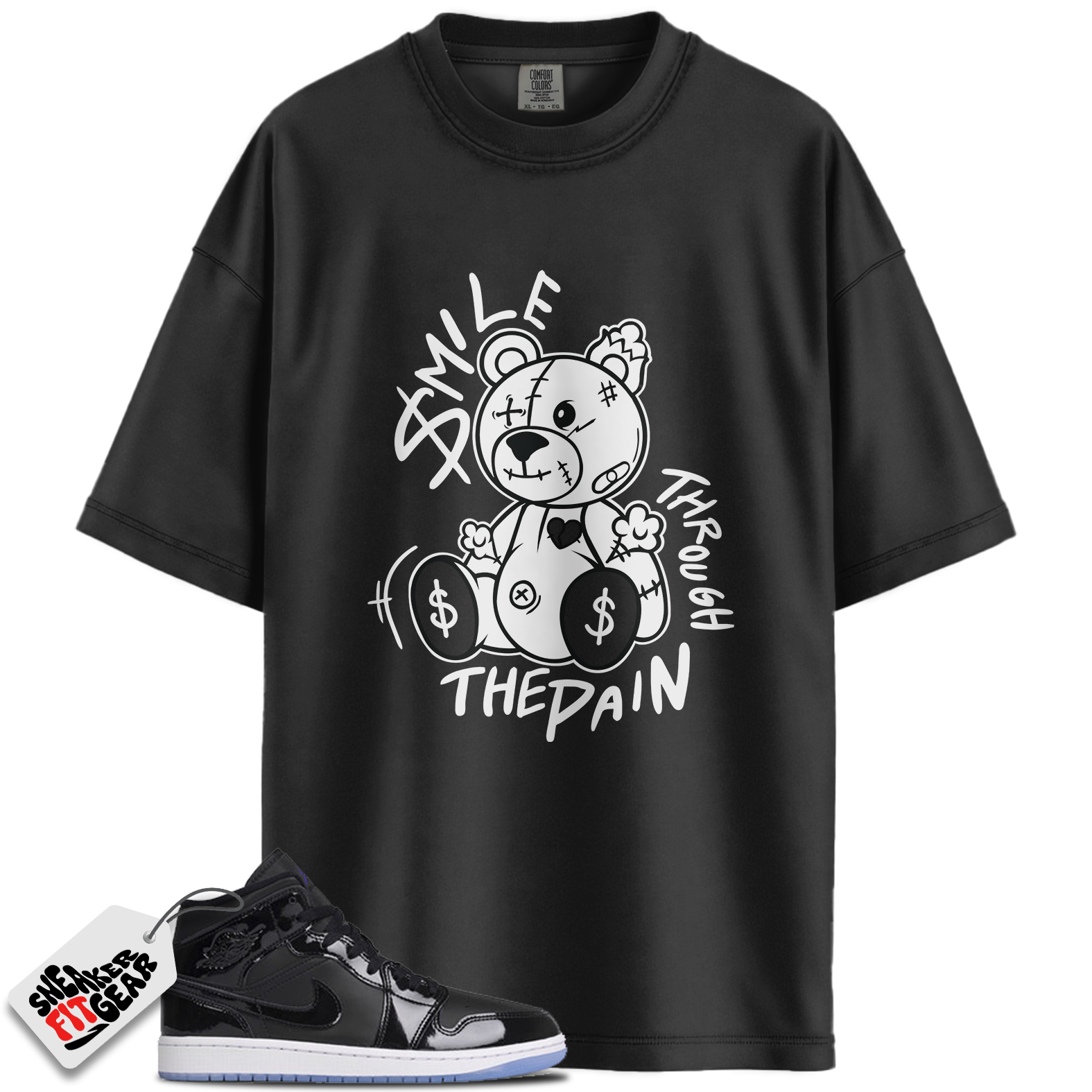 Jordan 1 Mid SE Space Jam Match Shirts, Smile Through The Pain To Match Jordan 1 Mid SE Space Jam