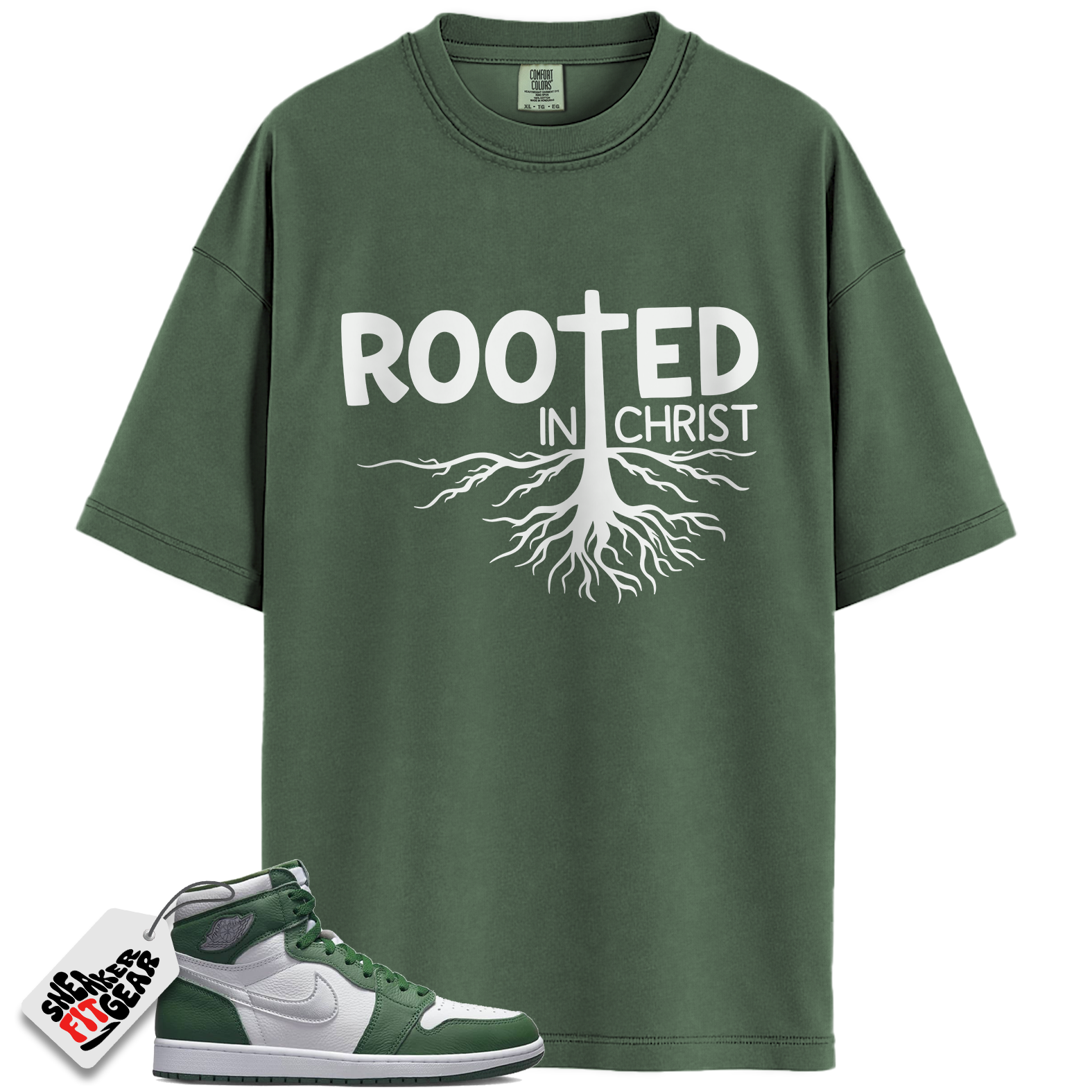 Jordan 1 Retro High OG Gorge Green Match Shirts, ROOTED To Match Jordan 1 Retro High OG Gorge Green