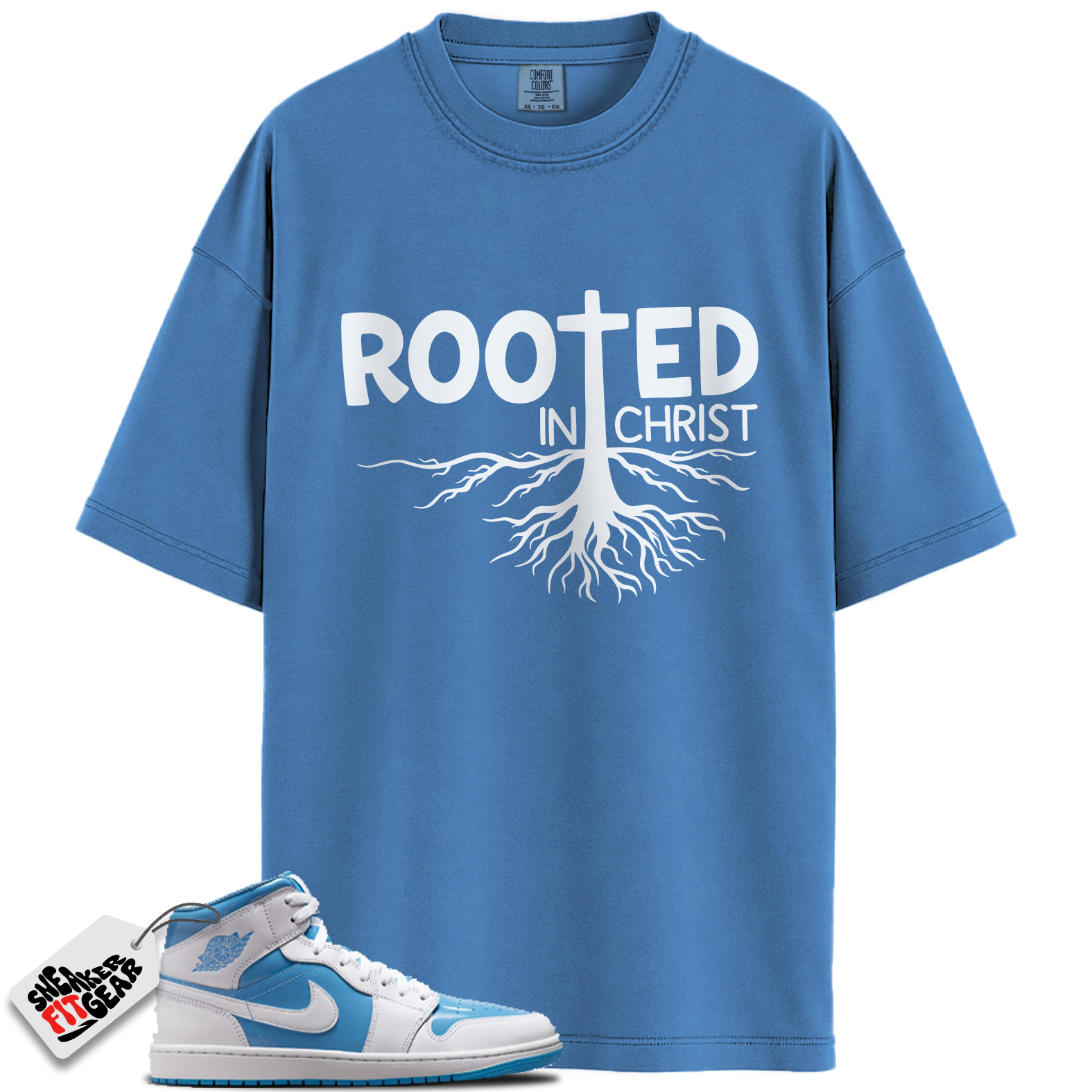 Jordan 1 Mid Legend Blue Match Shirts, ROOTED To Match Jordan 1 Mid Legend Blue Main image
