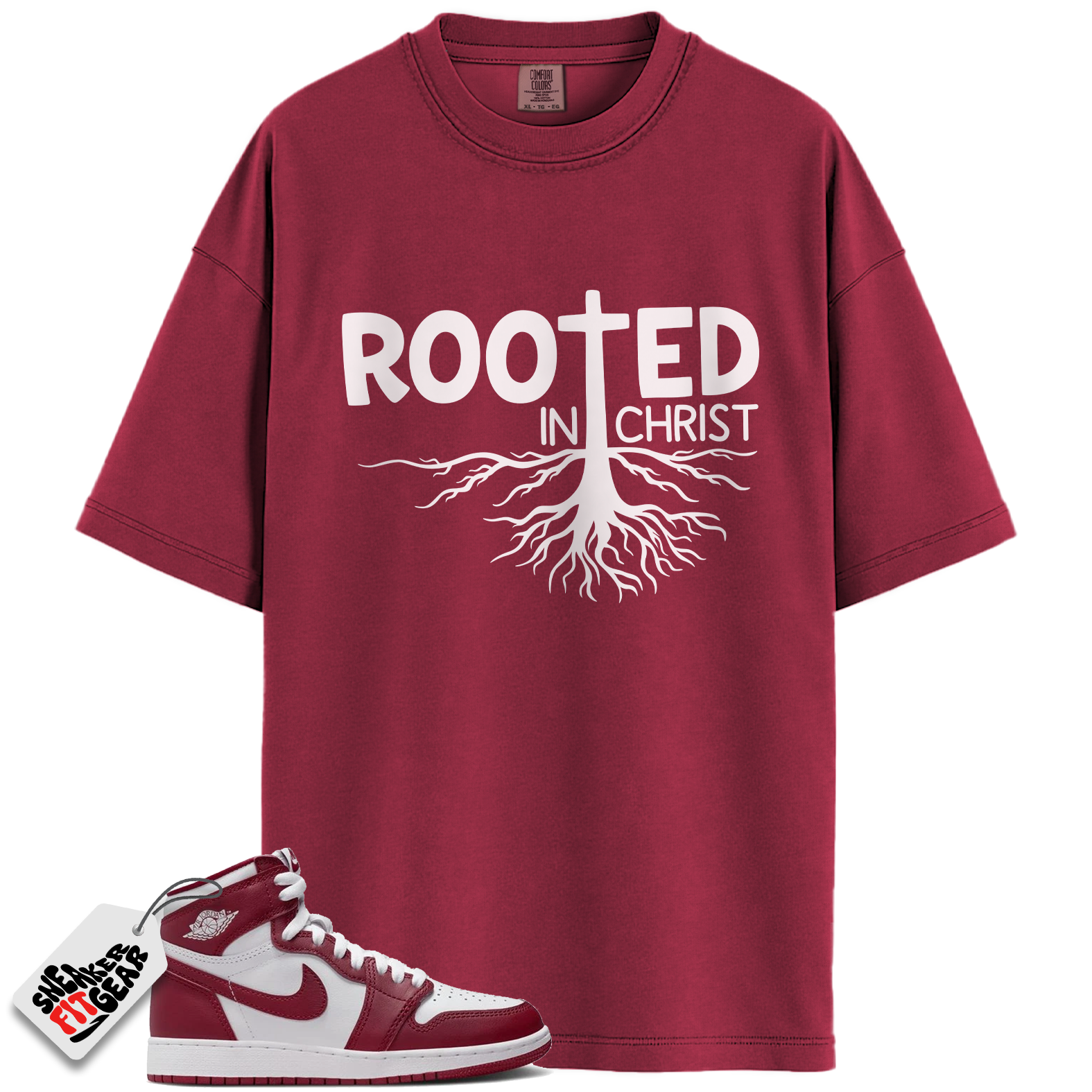 Jordan 1 Retro High OG Artisanal Team Red Match Shirts, ROOTED To Match Jordan 1 Retro High OG Artisanal Team Red
