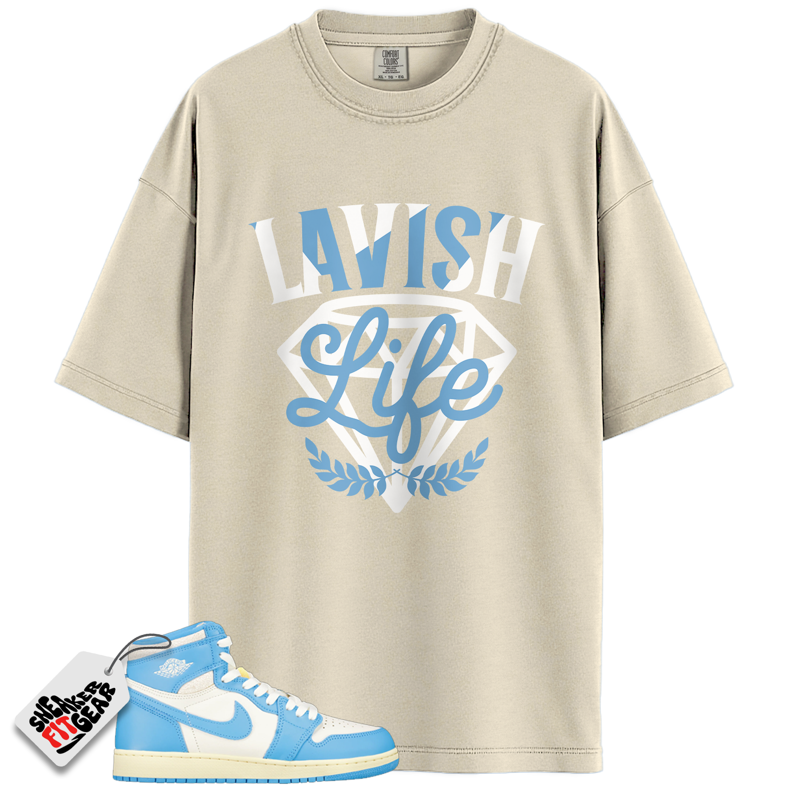 Jordan 1 Retro High OG UNC Reimagined Match Shirts, Lavish Sneaker Shirt To Match Jordan 1 Retro High OG UNC Reimagined
