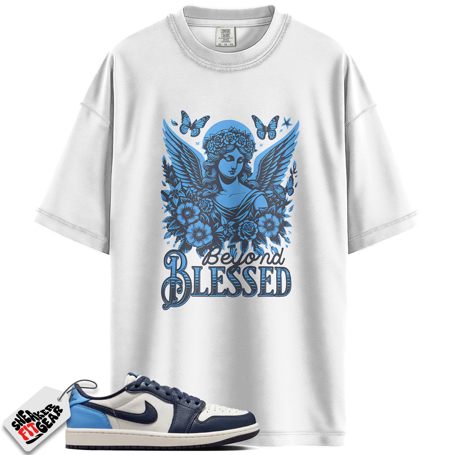Jordan 1 Low OG Obsidian Match Shirts, Blessed Sneaker Shirt To Match Jordan 1 Low OG Obsidian