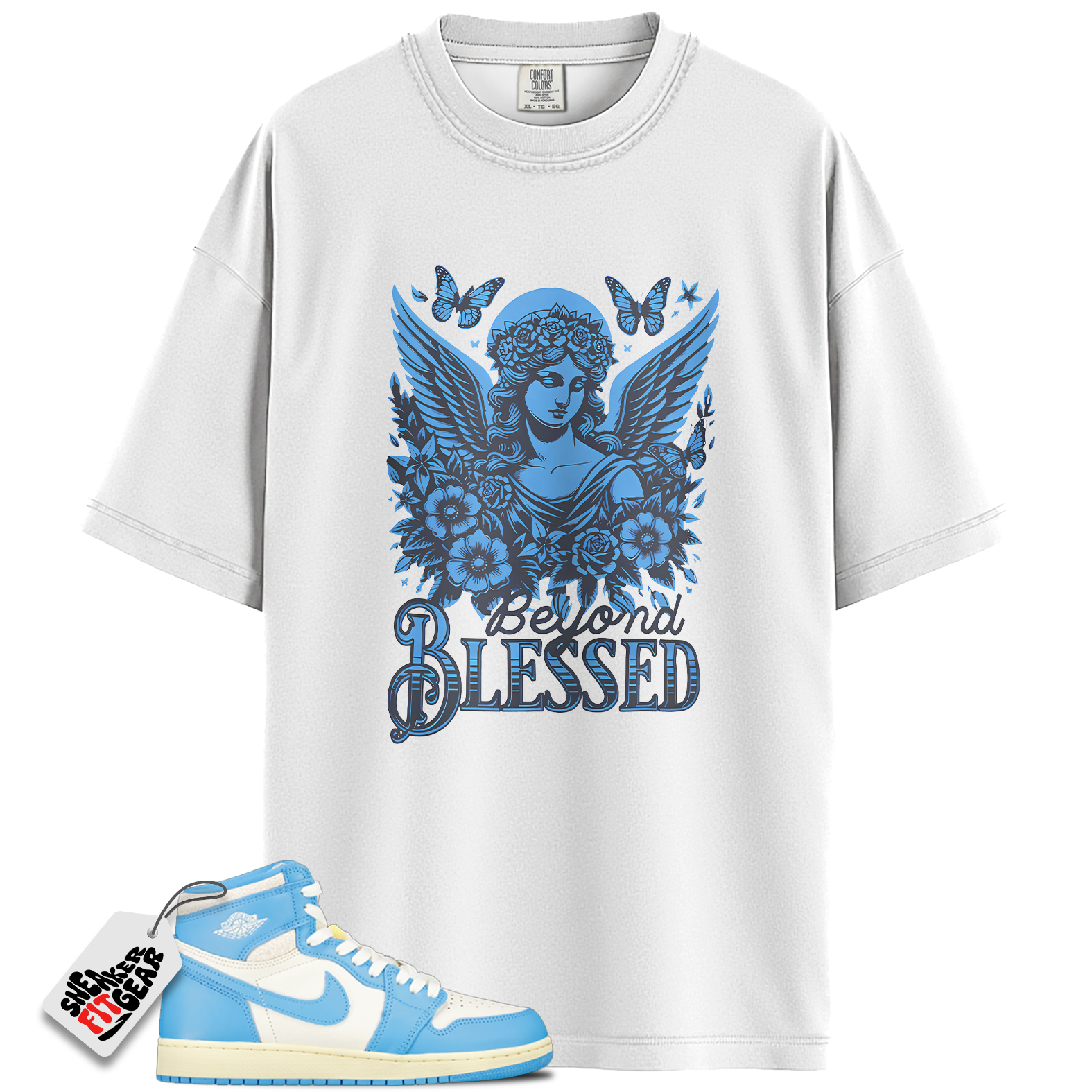 Jordan 1 Retro High OG UNC Reimagined Match Shirts, Blessed Sneaker Shirt To Match Jordan 1 Retro High OG UNC Reimagined