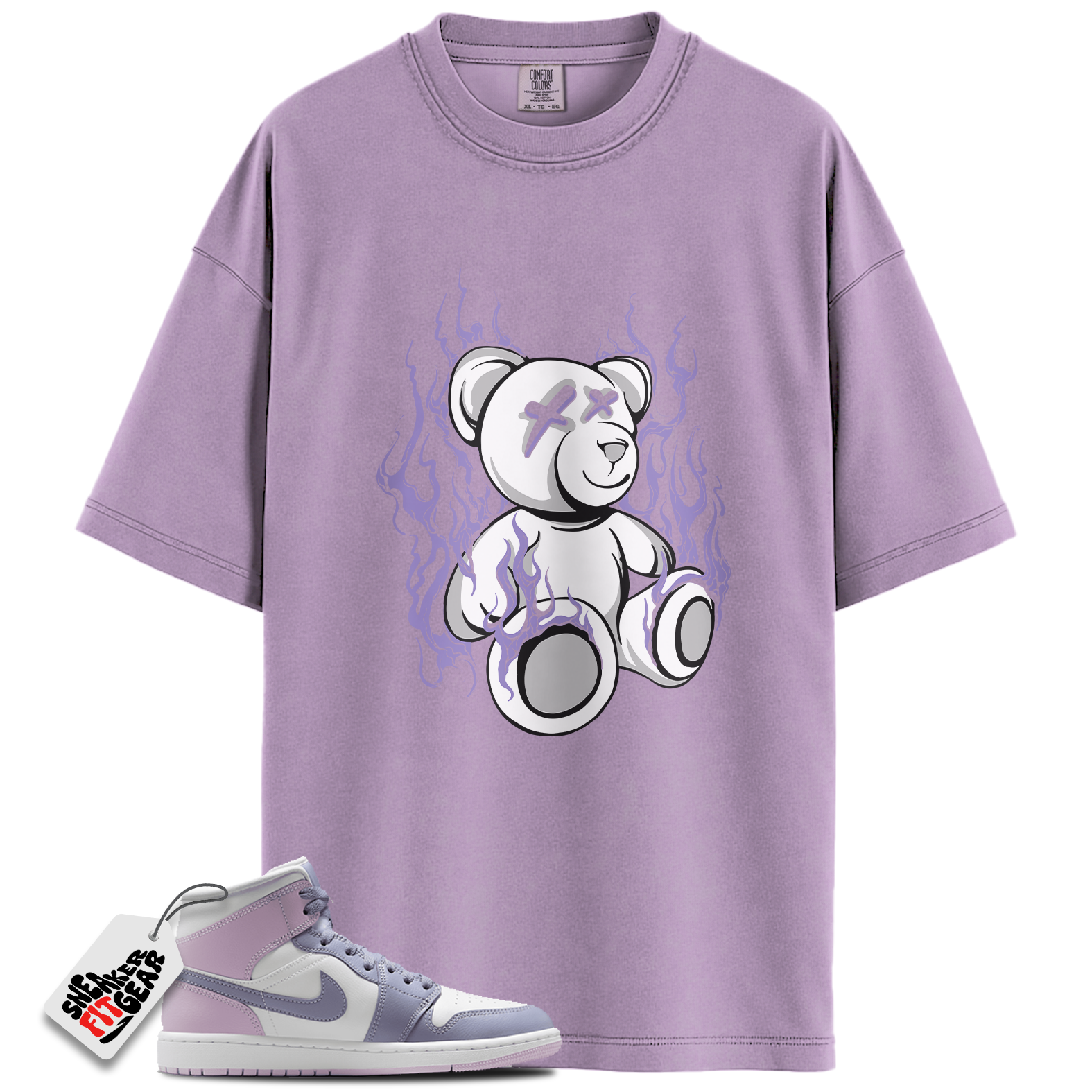 Women's Jordan 1 Mid Indigo Haze Doll White Match Shirts, LIT To Match Women's Jordan 1 Mid Indigo Haze Doll White Main image