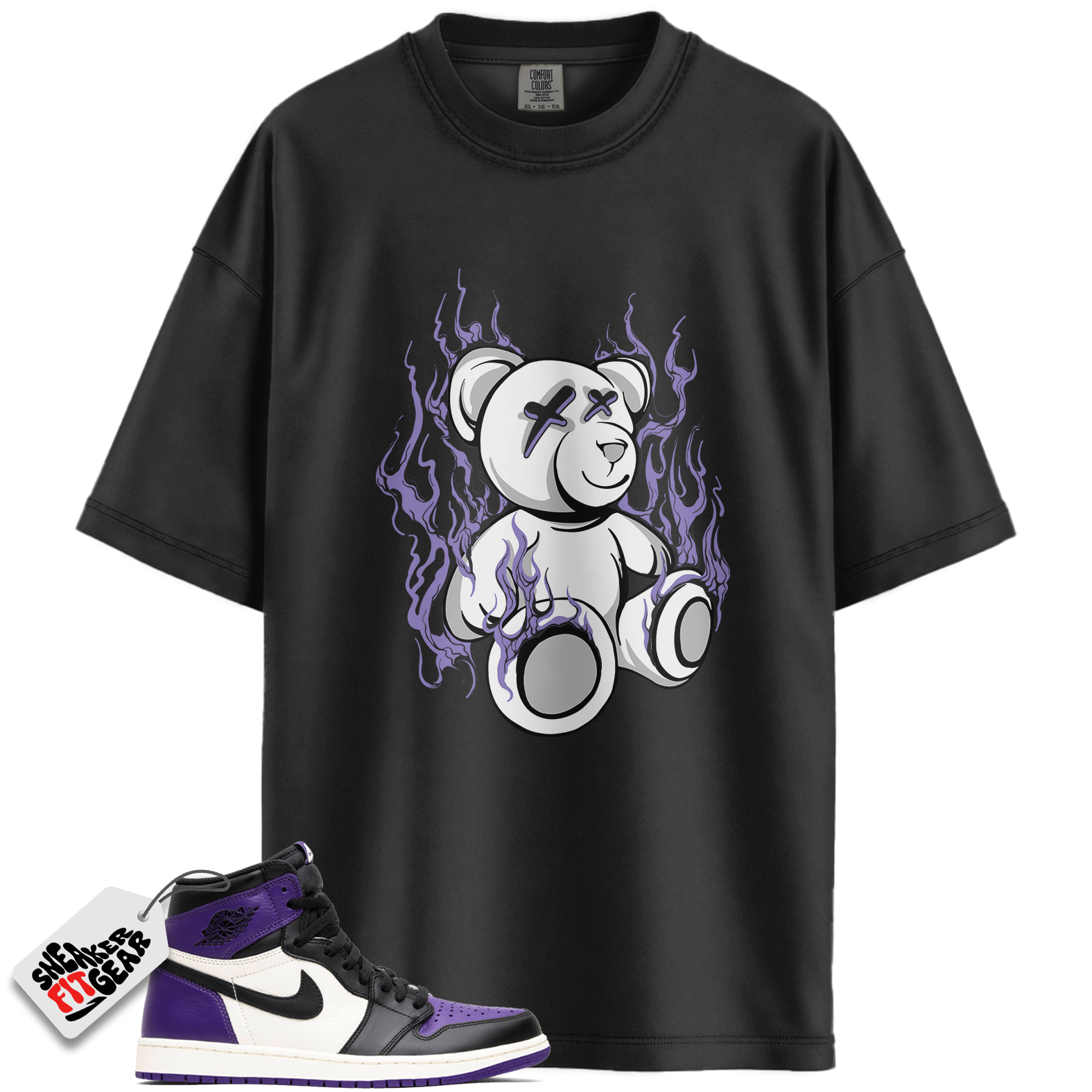 Jordan 1 Retro High Court Purple White Match Shirts, LIT To Match Jordan 1 Retro High Court Purple White Main image