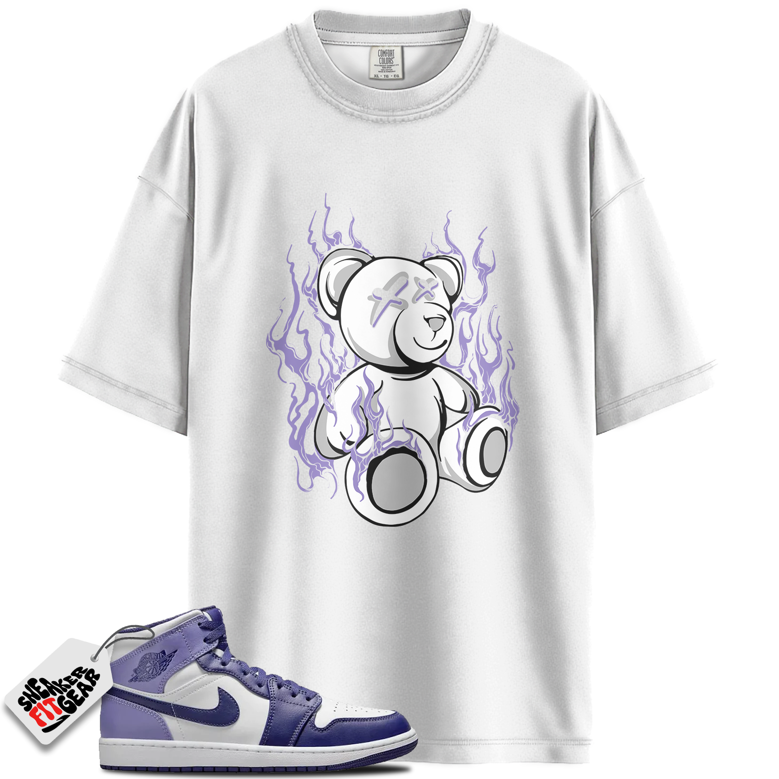 Jordan 1 Mid Sky J Light Purple Blueberry White Match Shirts, LIT To Match Jordan 1 Mid Sky J Light Purple Blueberry White