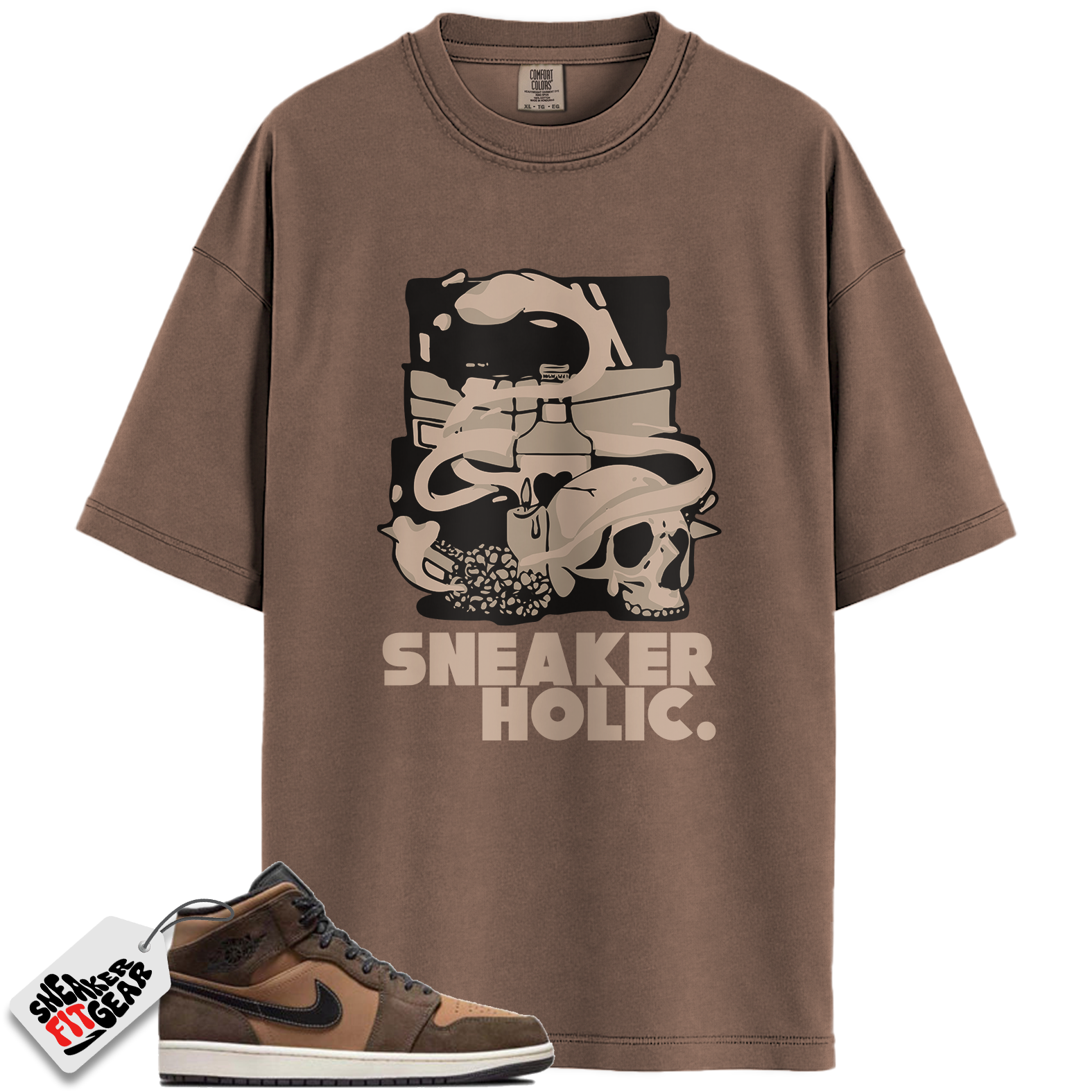 Jordan 1 Mid SE Dark Chocolate Match Shirts, Sneaker Holic Sneaker T-Shirt To Match Jordan 1 Mid SE Dark Chocolate