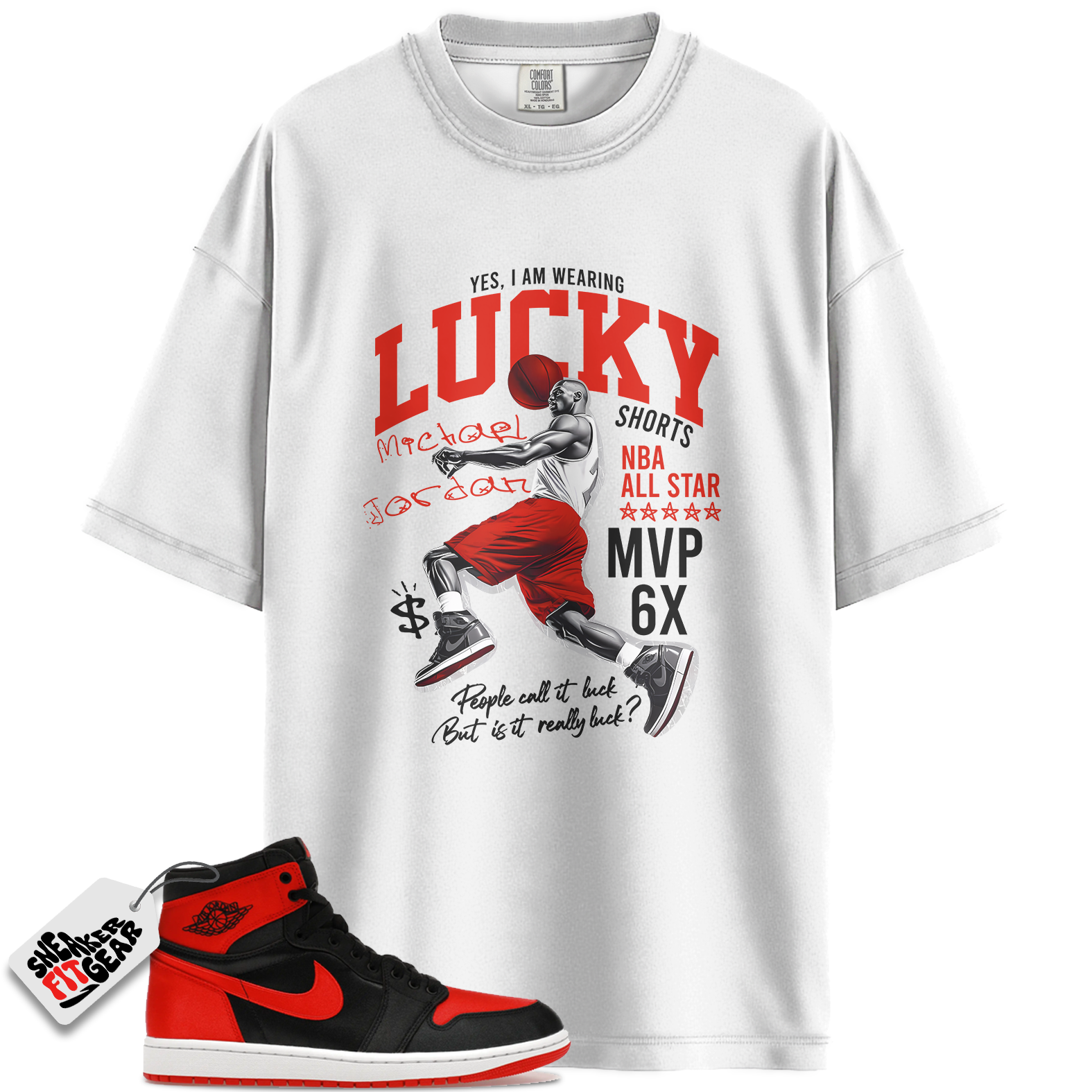 Jordan 1 Retro High OG Satin Bred Match Shirts, Lucky Player Unisex Graphic T-Shirts To Match Jordan 1 Retro High OG Satin Bred