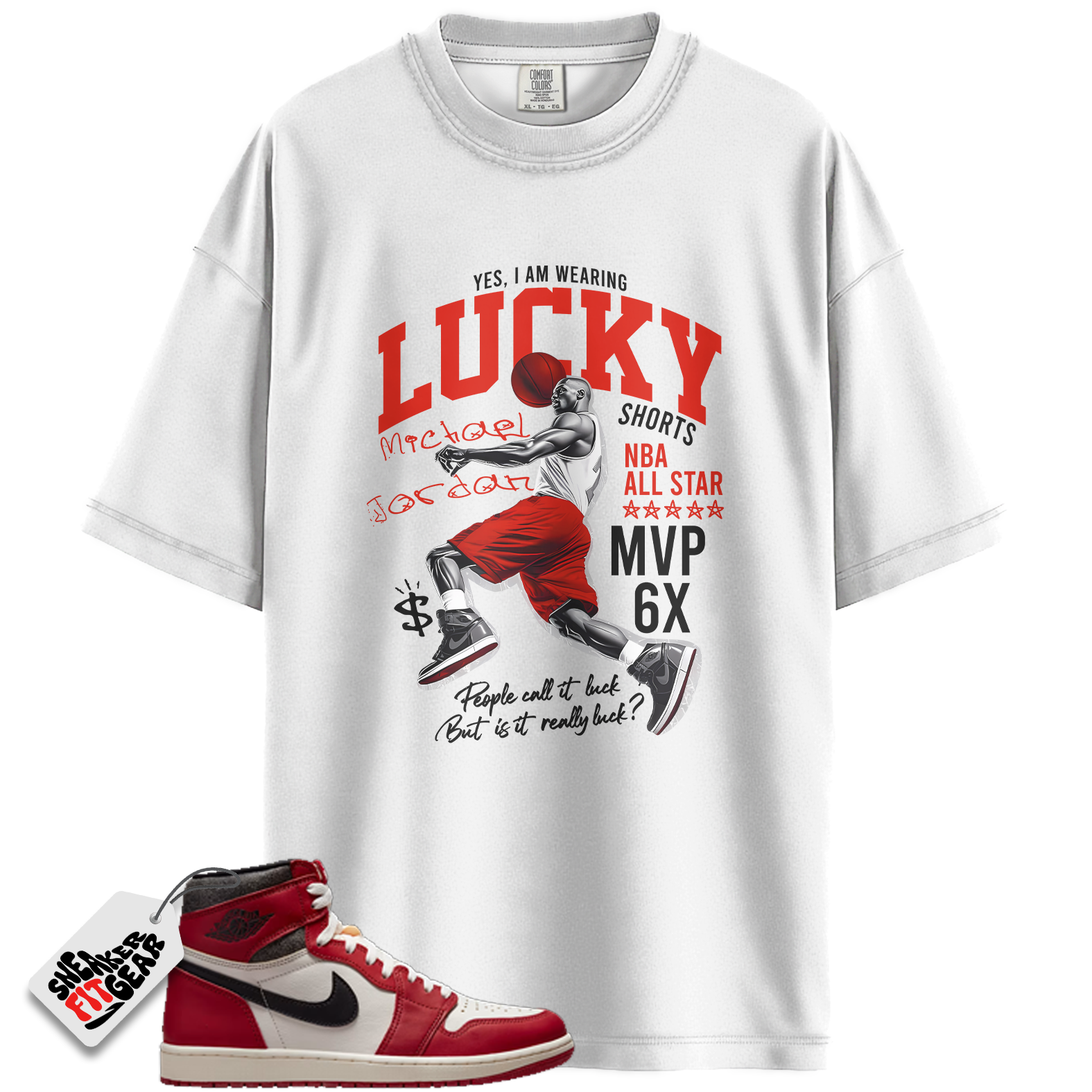 Chicago Jordan 1s Lost and Found Match Shirts, Lucky Player Unisex Graphic T-Shirts To Match Chicago Jordan 1s Lost and Found