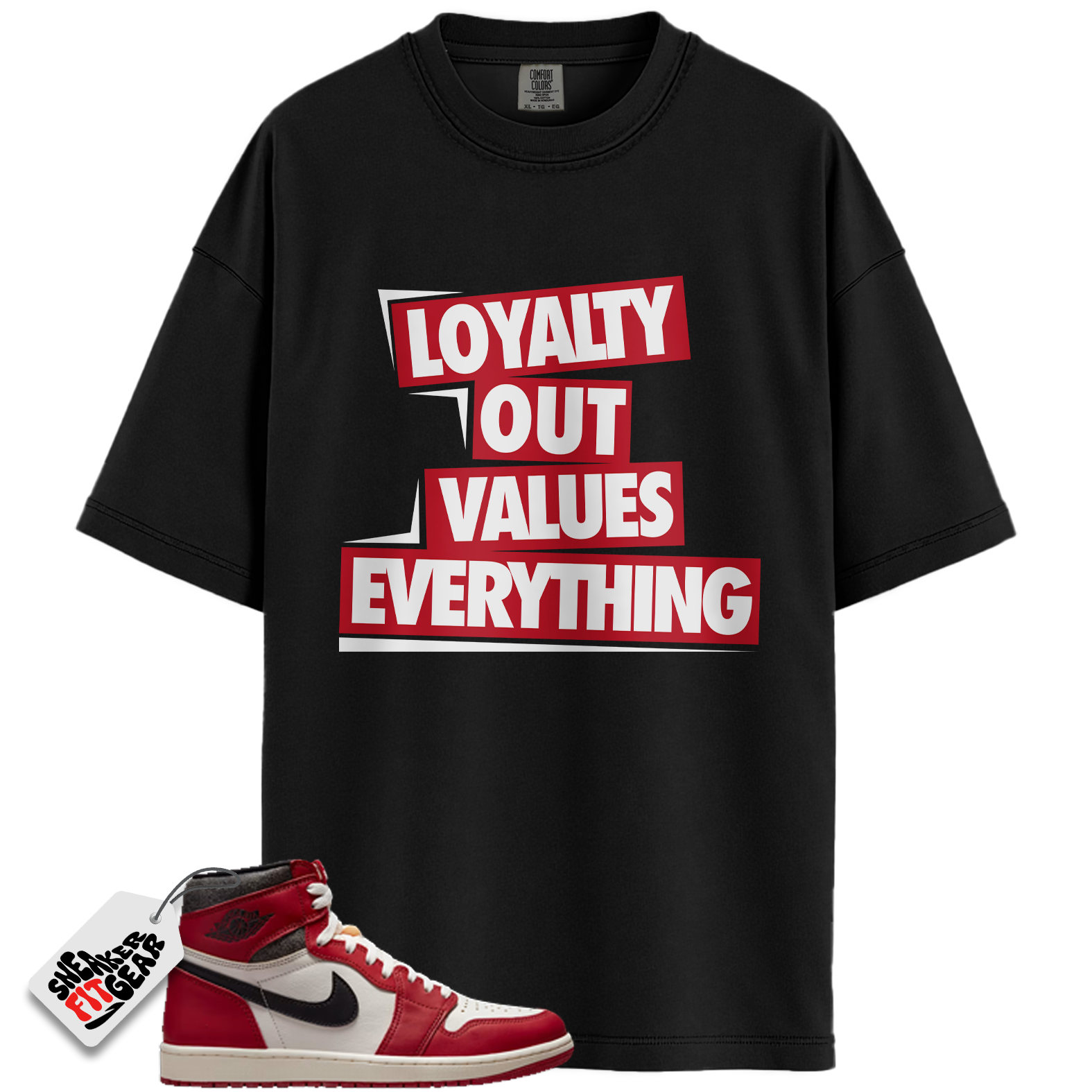 Chicago Jordan 1s Lost and Found Match Shirts, LOVE T-Shirt To Match Chicago Jordan 1s Lost and Found Main image