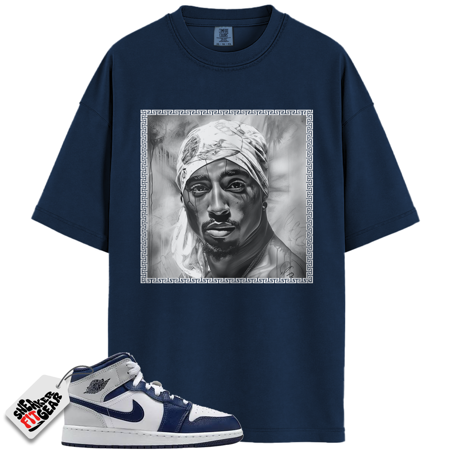 Jordan 1 Mid GS Light Smoke Grey Obsidian Match Shirts, PAC To Match Jordan 1 Mid GS Light Smoke Grey Obsidian