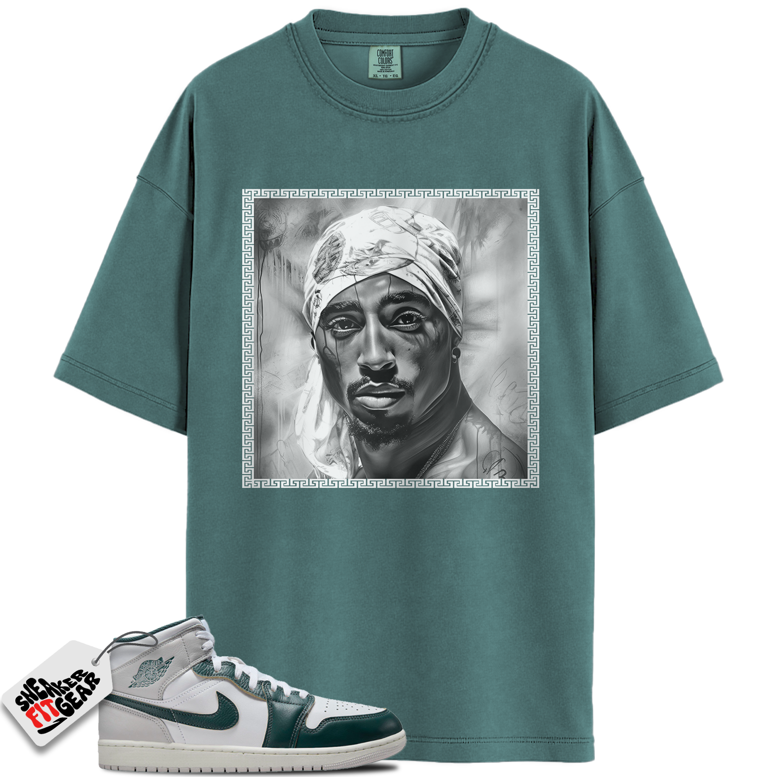 Jordan 1 Mid SE Oxidized Green Match Shirts, PAC To Match Jordan 1 Mid SE Oxidized Green