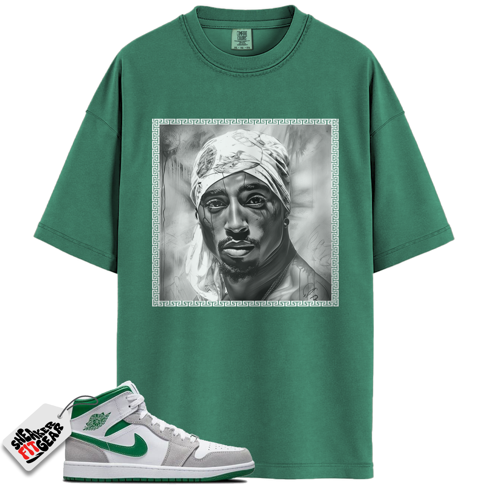 Jordan 1 Mid SE Grey Green Match Shirts, PAC To Match Jordan 1 Mid SE Grey Green Main image