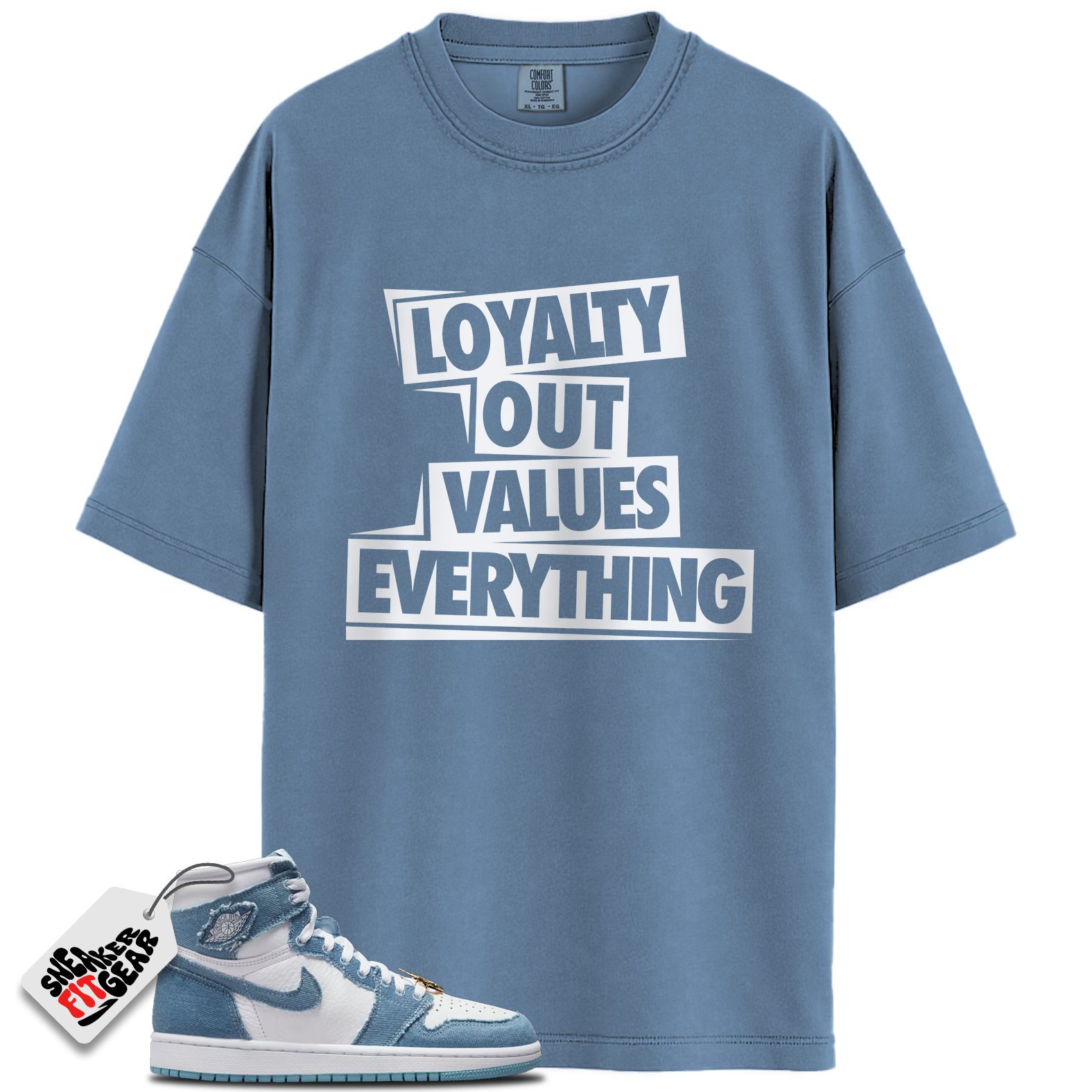 Women's 1s High OG Denim Match Shirts, LOVE T-Shirt To Match Women's 1s High OG Denim