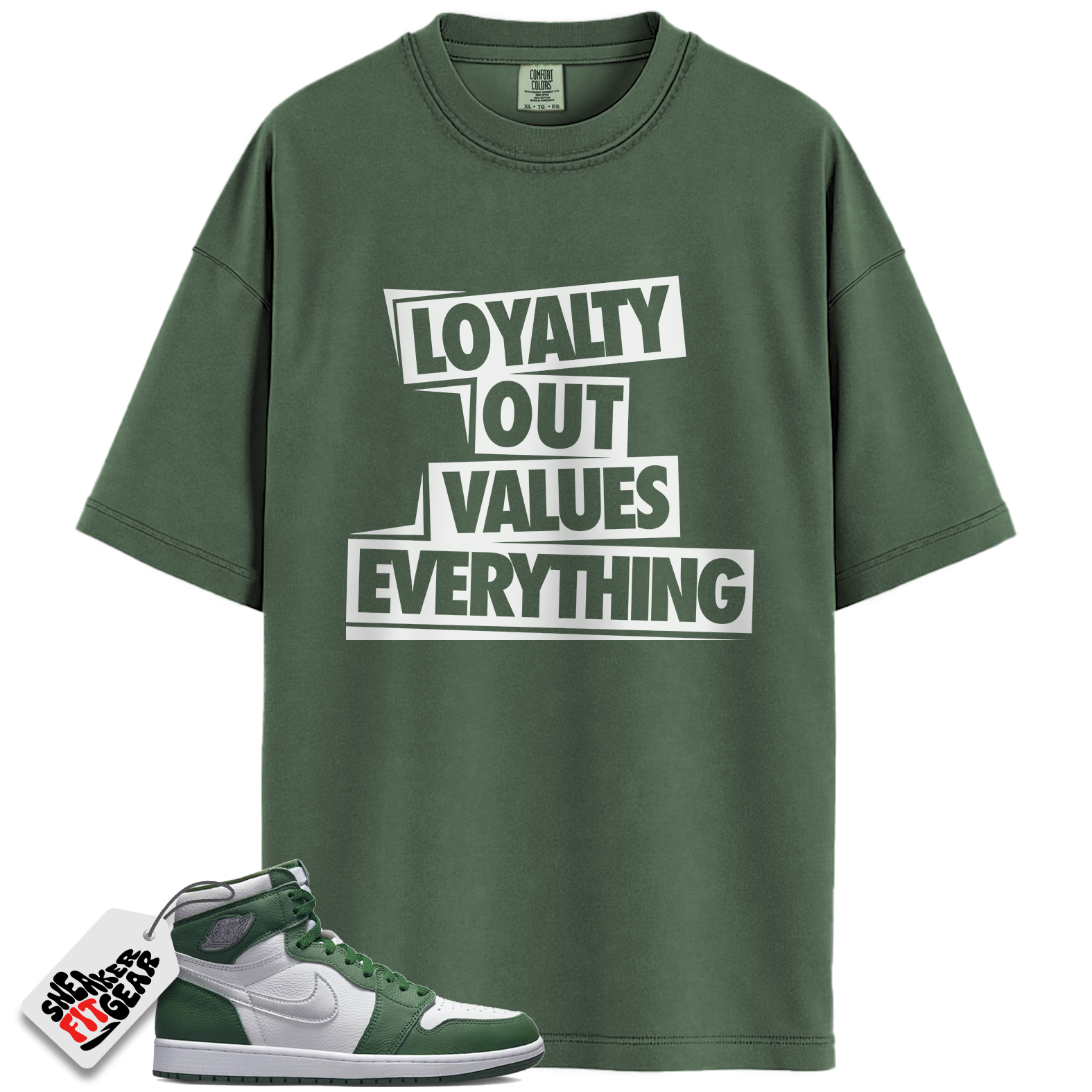 Jordan 1 Retro High OG Gorge Green Match Shirts, LOVE T-Shirt To Match Jordan 1 Retro High OG Gorge Green
