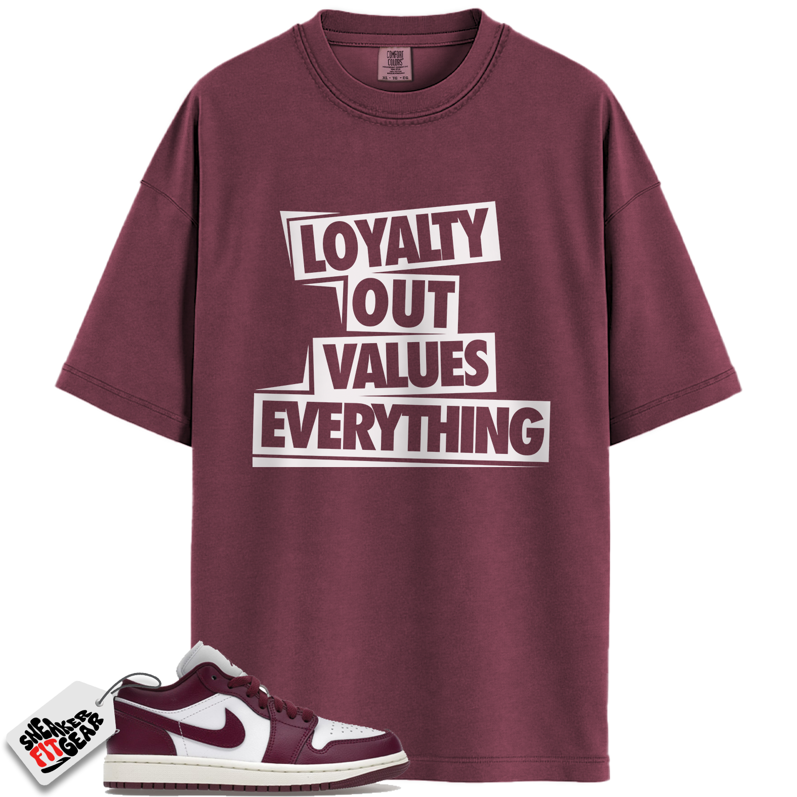 Jordan 1 Low Bordeaux Match Shirts, LOVE T-Shirt To Match Jordan 1 Low Bordeaux Main image