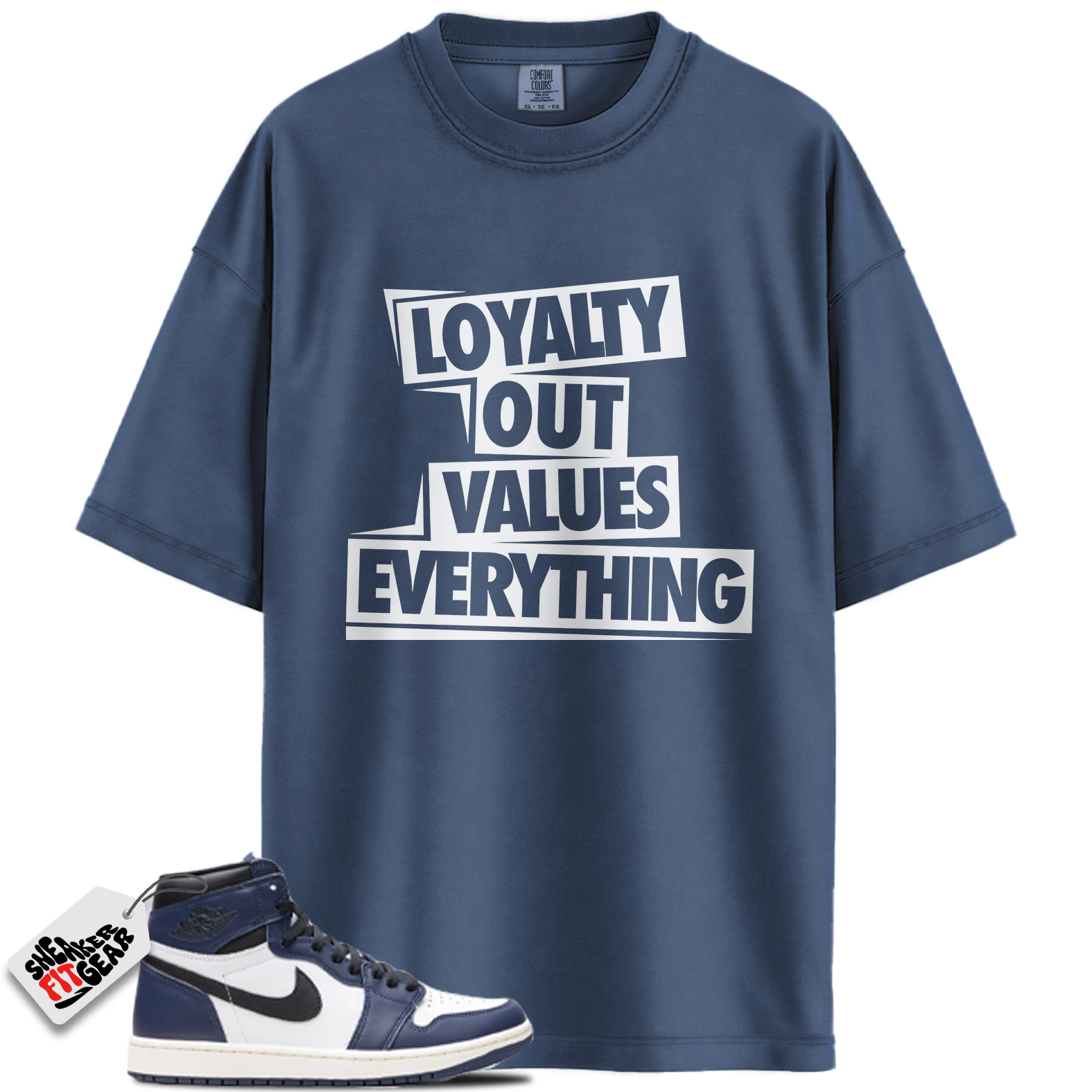 Jordan 1 High OG Midnight Navy Match Shirts, LOVE T-Shirt To Match Jordan 1 High OG Midnight Navy