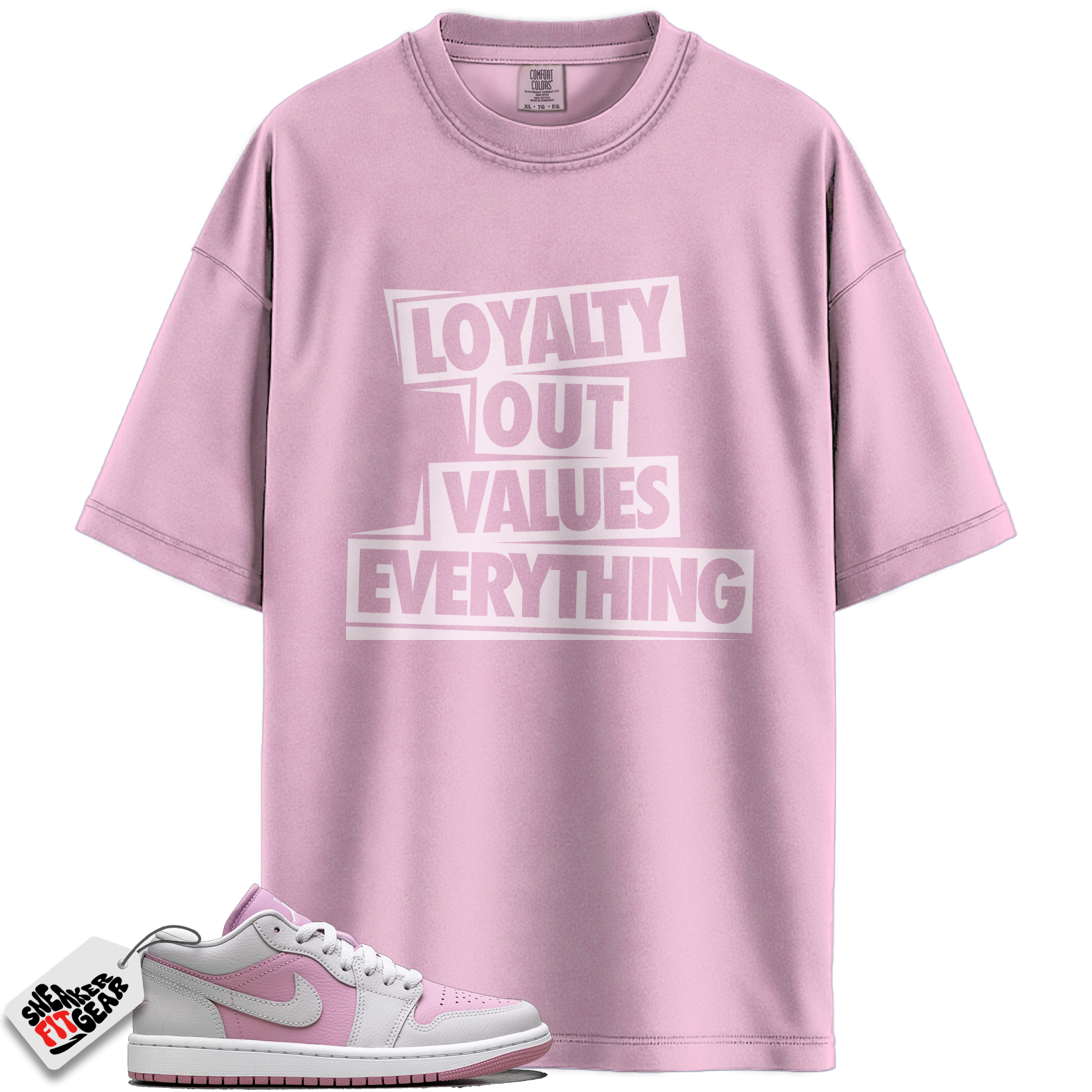 Women's Jordan 1 Low Orchid Neutral Grey Match Shirts, LOVE T-Shirt To Match Women's Jordan 1 Low Orchid Neutral Grey