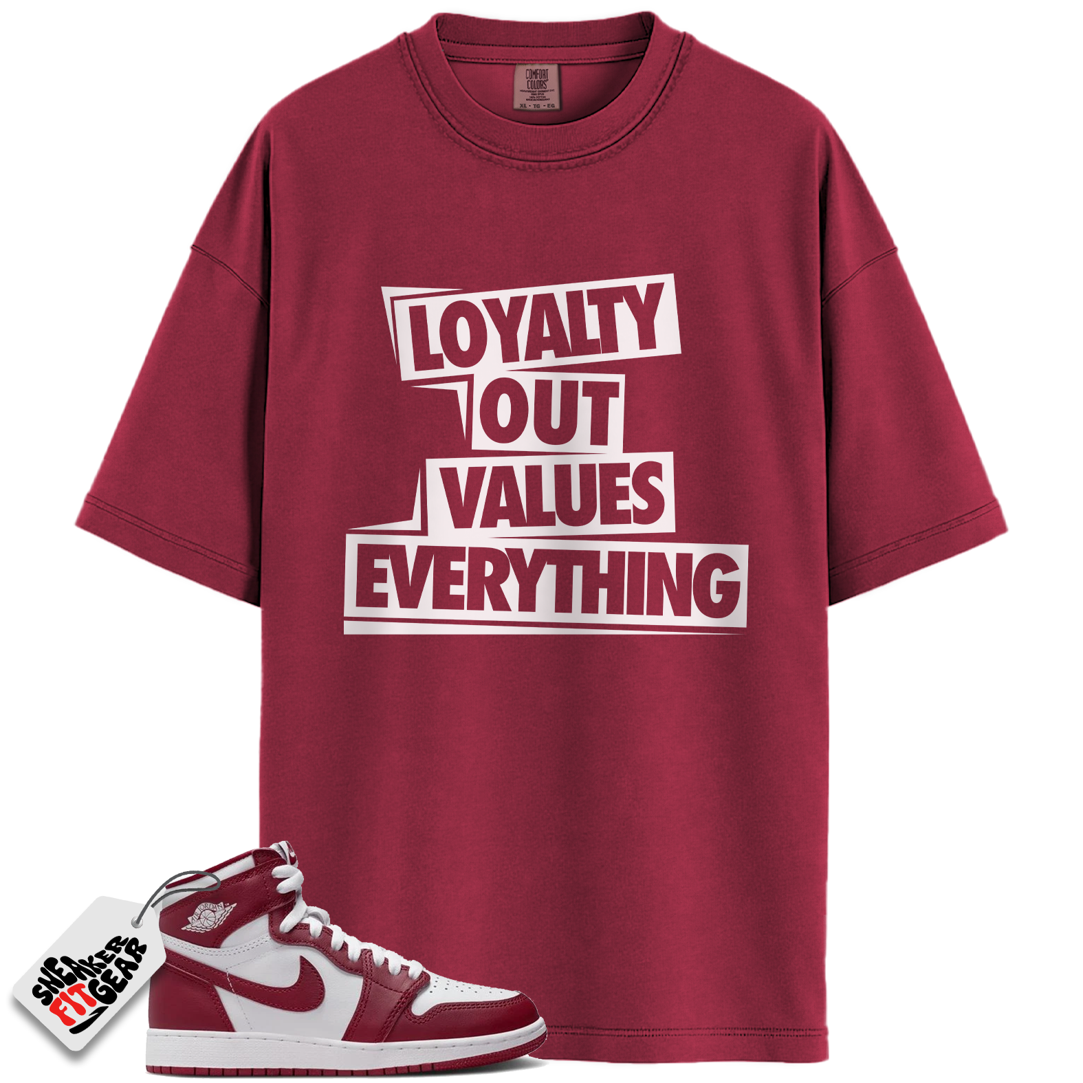 Jordan 1 Retro High OG Artisanal Team Red Match Shirts, LOVE T-Shirt To Match Jordan 1 Retro High OG Artisanal Team Red Main image
