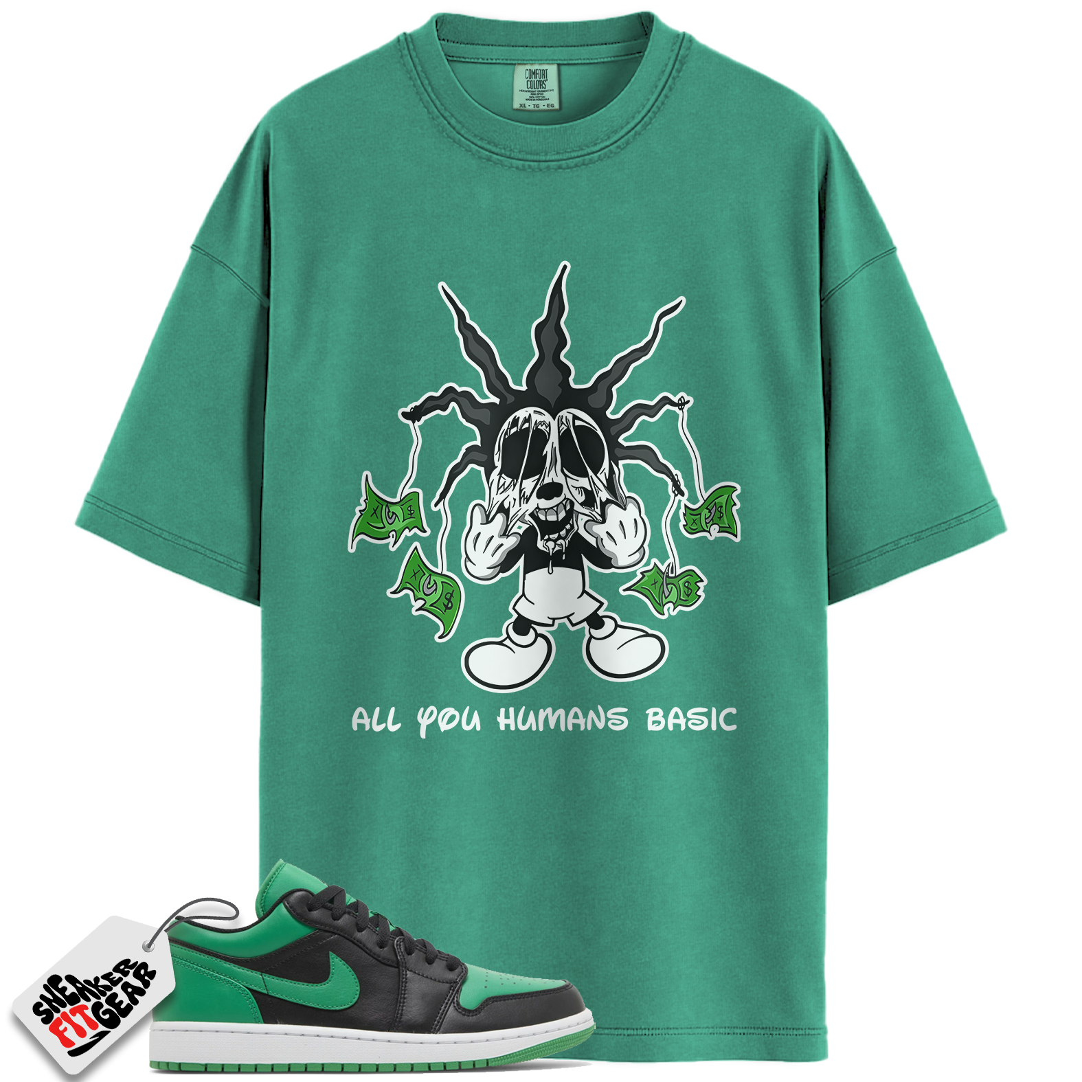 Jordan 1 Low Lucky Green Match Shirts, HOOK To Match Jordan 1 Low Lucky Green