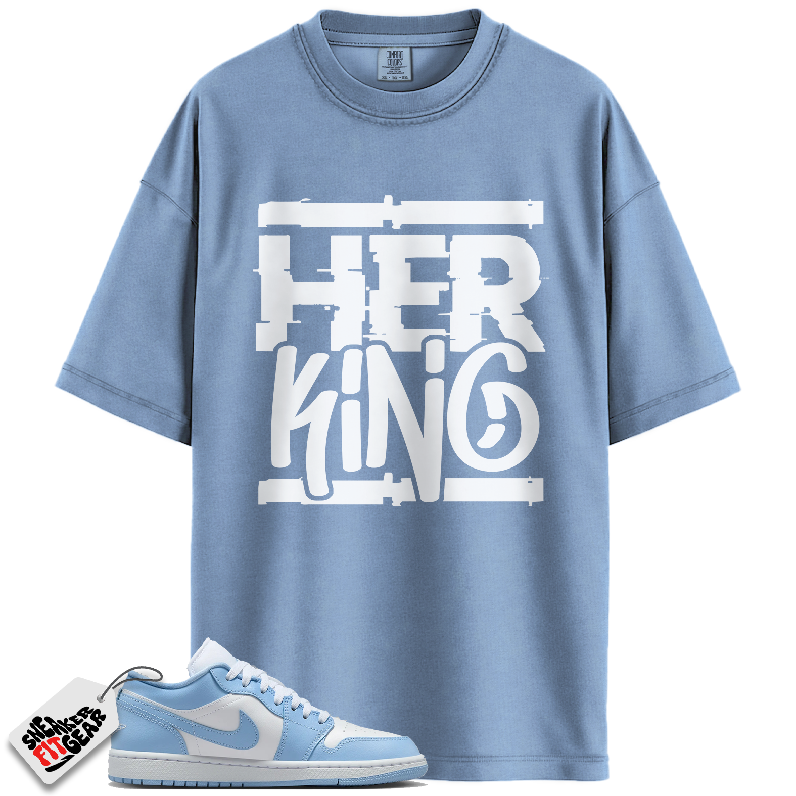Jordan 1 Low White Aluminum Match Shirts, Her King Shirt To Match Jordan 1 Low White Aluminum