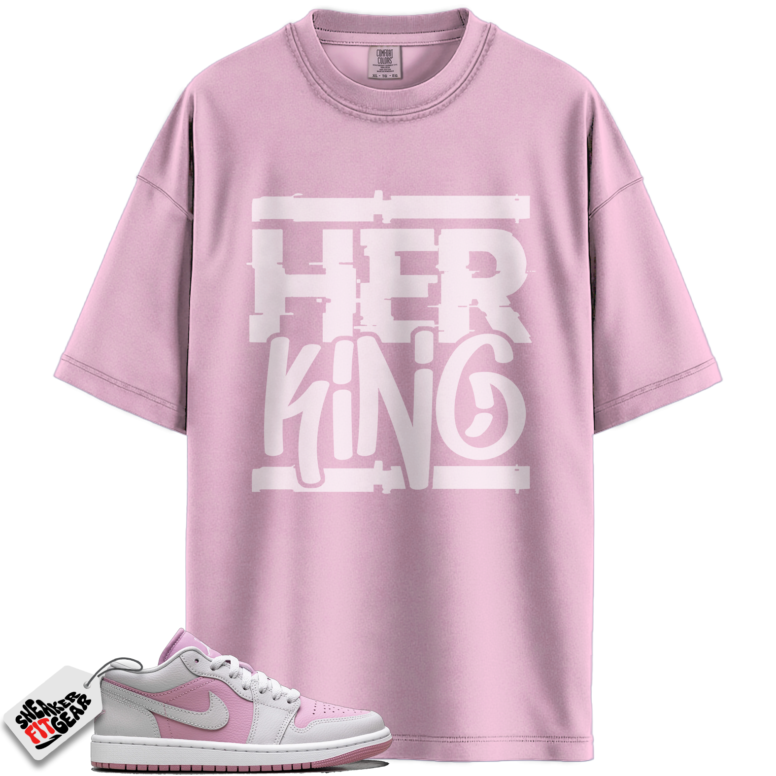 Women's Jordan 1 Low Orchid Neutral Grey Match Shirts, Her King Shirt To Match Women's Jordan 1 Low Orchid Neutral Grey