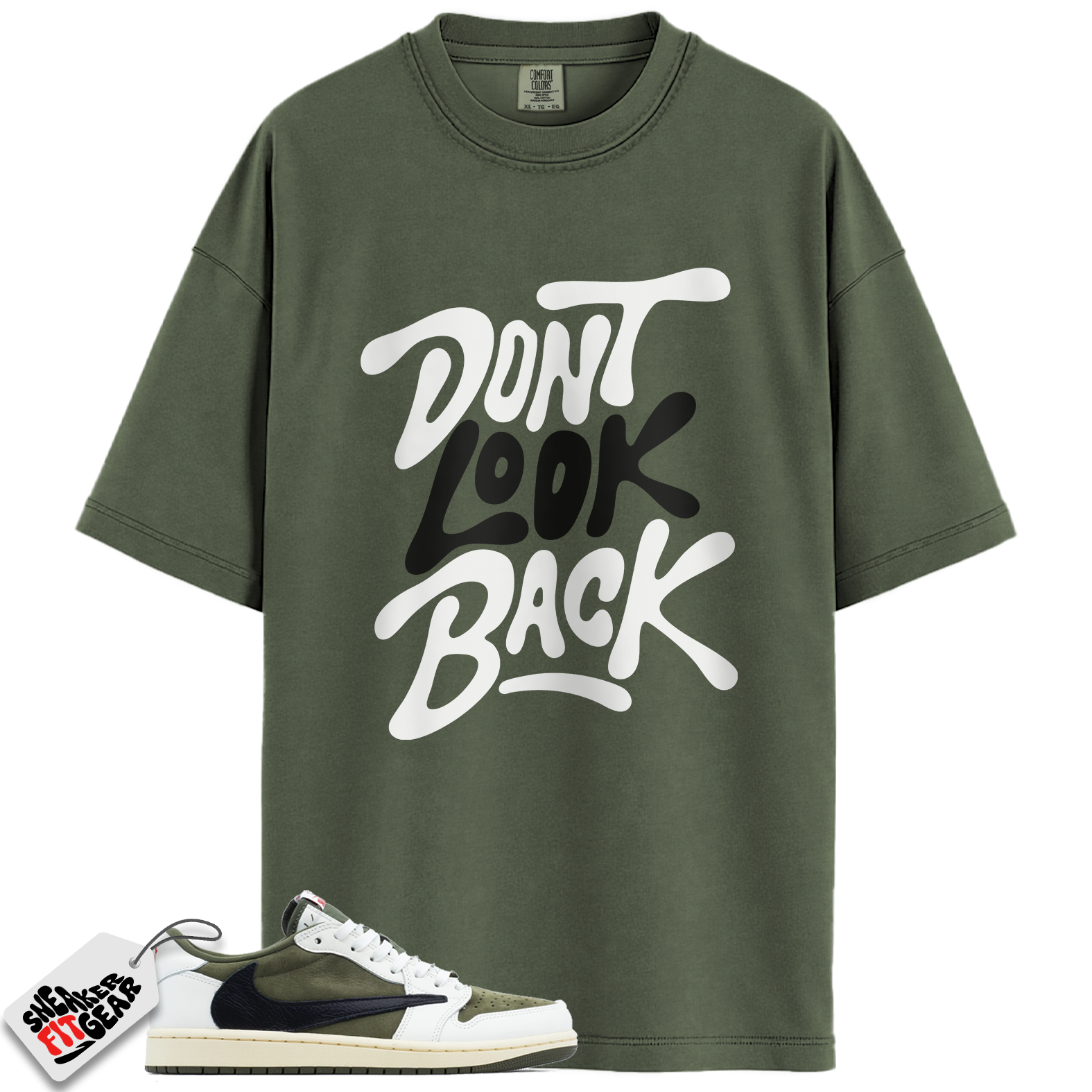 Jordan 1 Retro Low OG SP Travis Scott Medium Olive Match Shirts, Don’t Look Back Shirt To Match Jordan 1 Retro Low OG SP Travis Scott Medium Olive