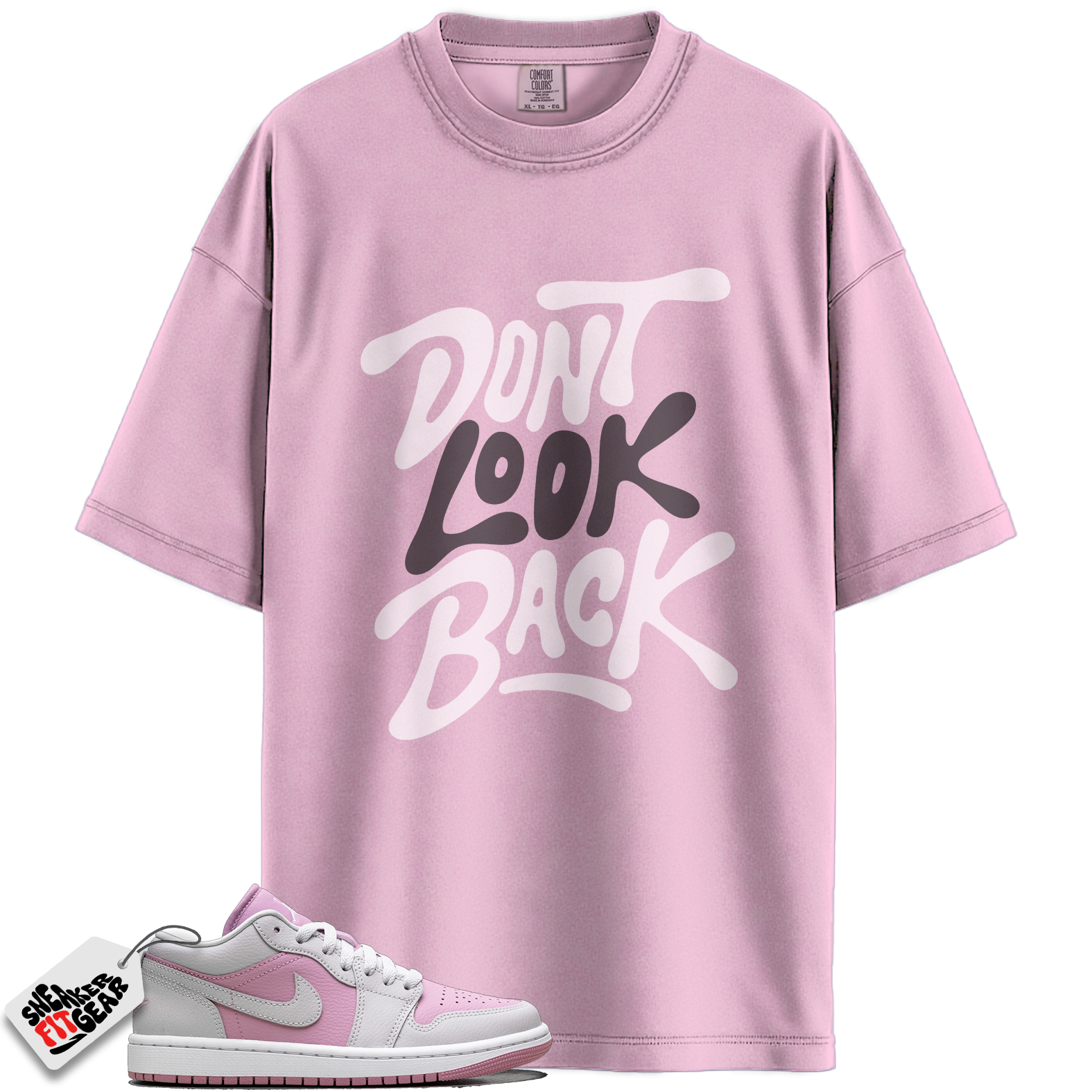 Women's Jordan 1 Low Orchid Neutral Grey Match Shirts, Don’t Look Back Shirt To Match Women's Jordan 1 Low Orchid Neutral Grey