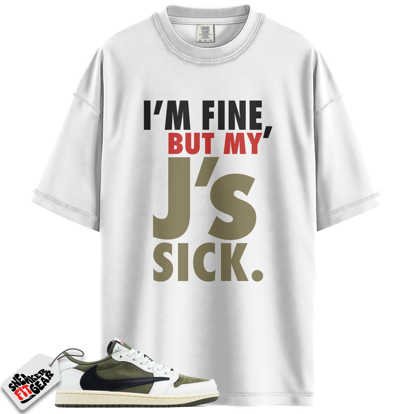 Jordan 1 Retro Low OG SP Travis Scott Medium Olive Match Shirts, Lovers’ Sick J’s Shirt To Match Jordan 1 Retro Low OG SP Travis Scott Medium Olive Main image