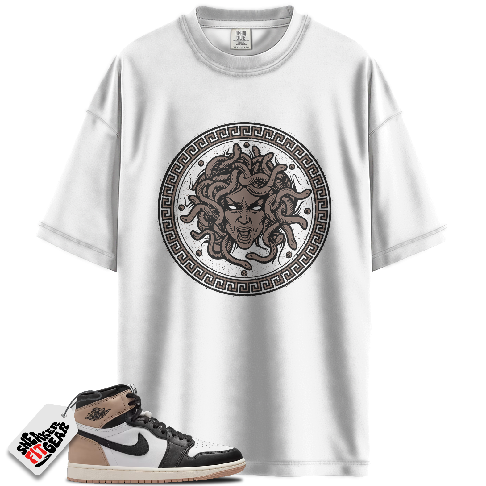 Women's 1s Retro High OG Latte Match Shirts, Medusa Tee To Match Women's 1s Retro High OG Latte
