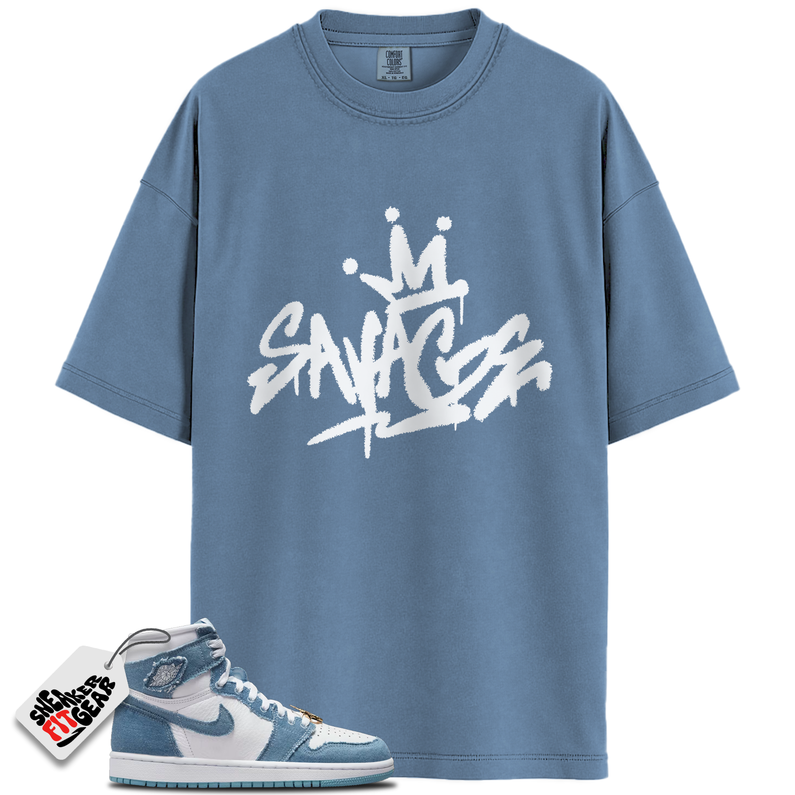 Women's 1s High OG Denim Match Shirts, Savage Style Shirt To Match Women's 1s High OG Denim