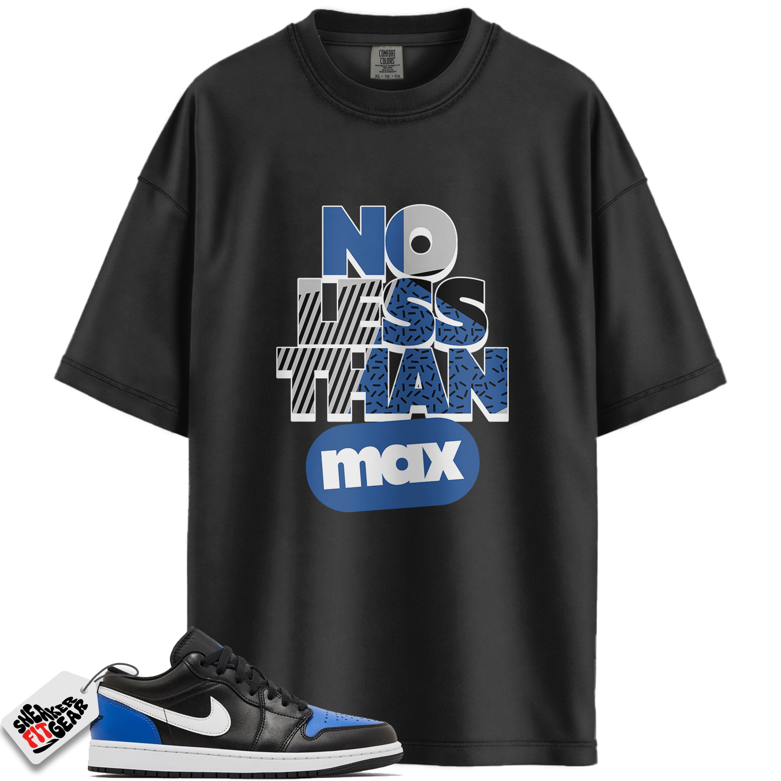 Jordan 1 Low Black Royal Toe Match Shirts, No Less Than Max To Match Jordan 1 Low Black Royal Toe