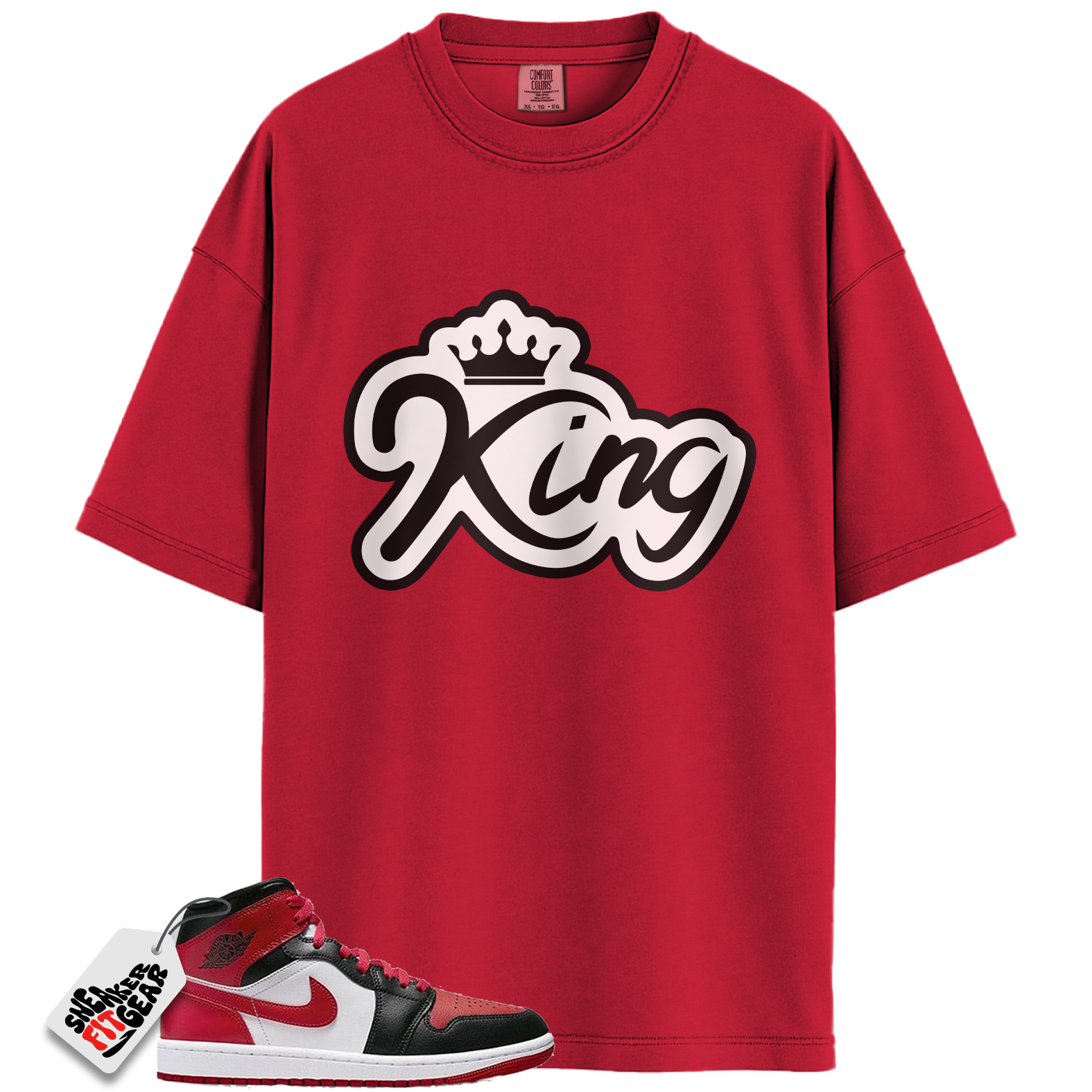 Jordan 1 Mid Alternate Bred Toe Match Shirts, KING To Match Jordan 1 Mid Alternate Bred Toe Main image