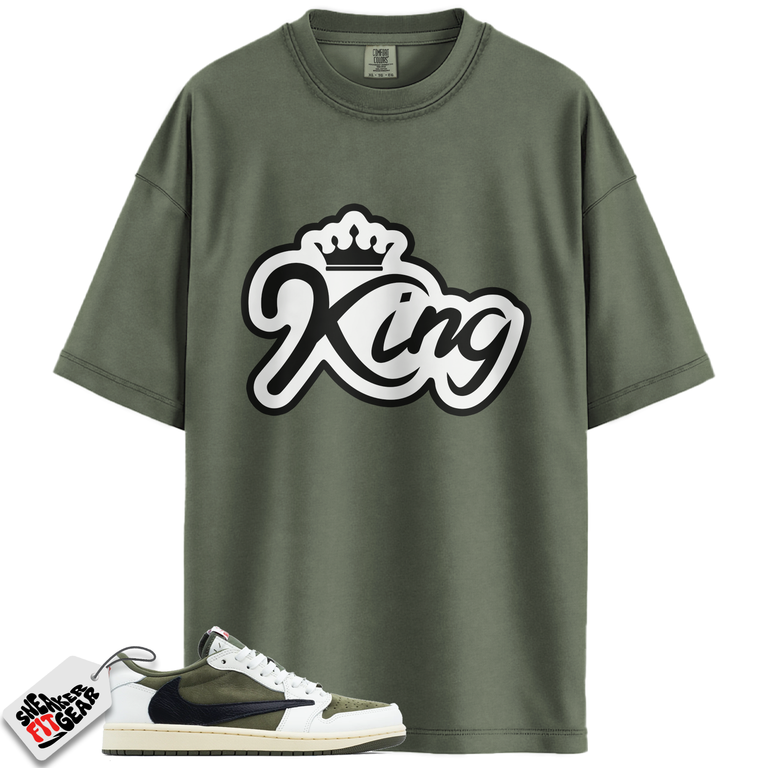 Jordan 1 Retro Low OG SP Travis Scott Medium Olive Match Shirts, KING To Match Jordan 1 Retro Low OG SP Travis Scott Medium Olive